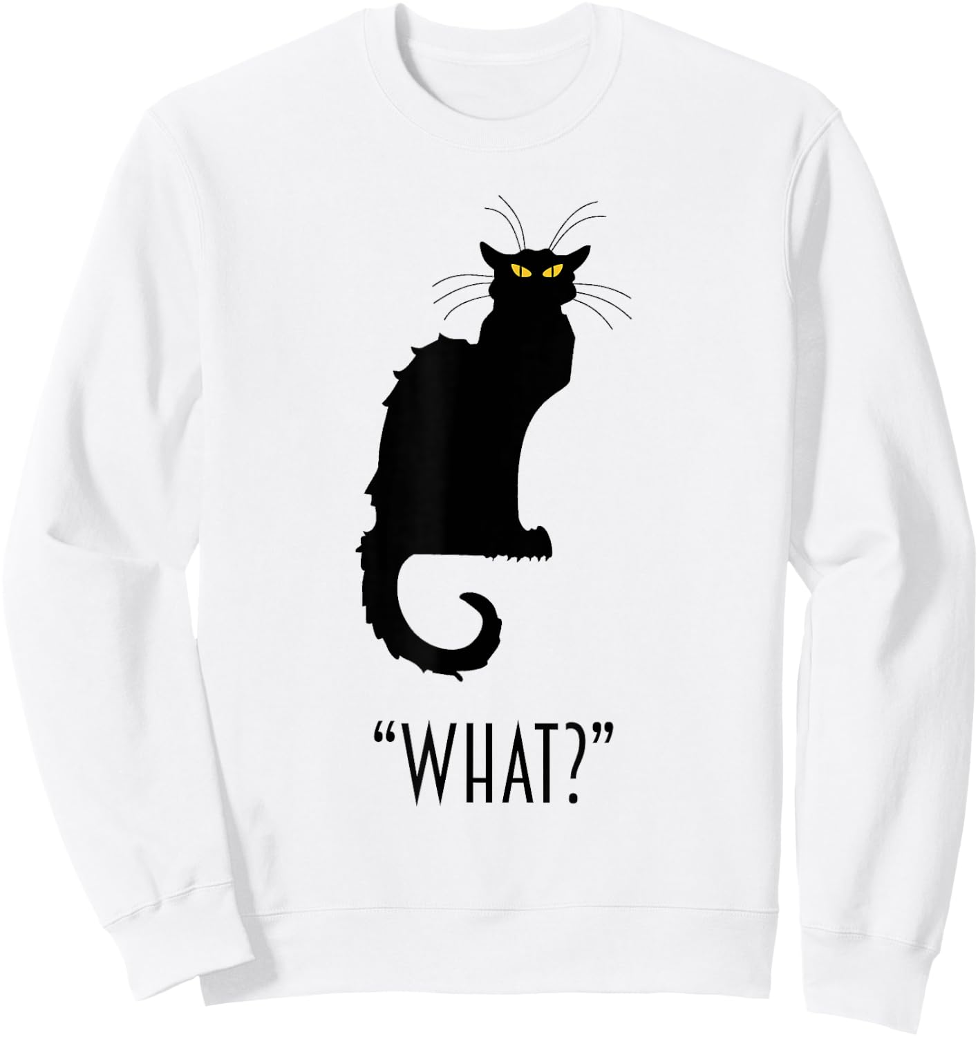 Funny What Cat Chat Noir Sweatshirt - Sweatshirt | White
