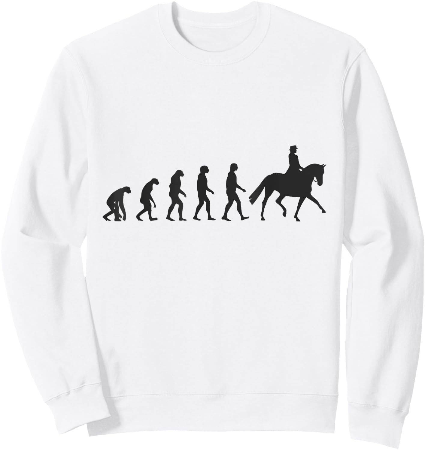 Dressage Horse Equitation Evolution Sweatshirt - Sweatshirt | White