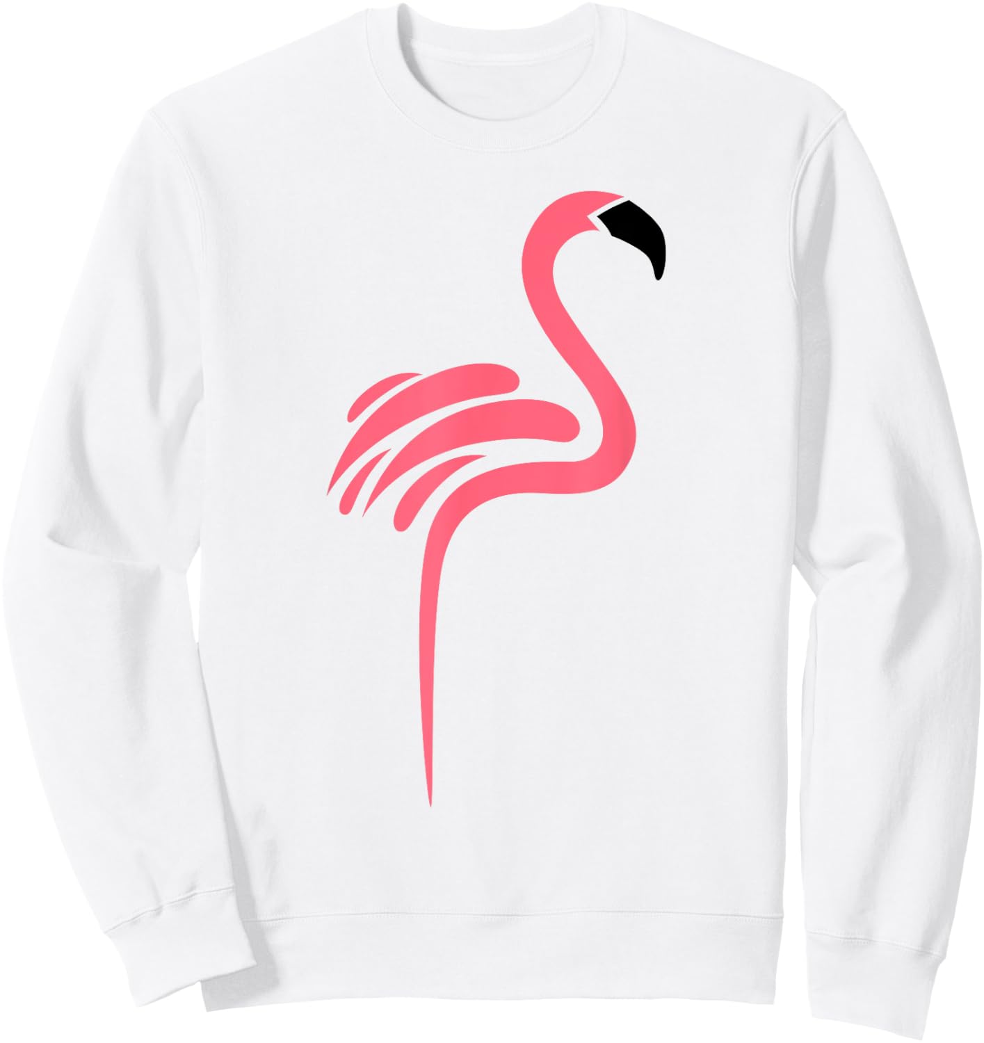 Flamingo Logo Style Cool Graphic Sweatshirt - Sweatshirt | White