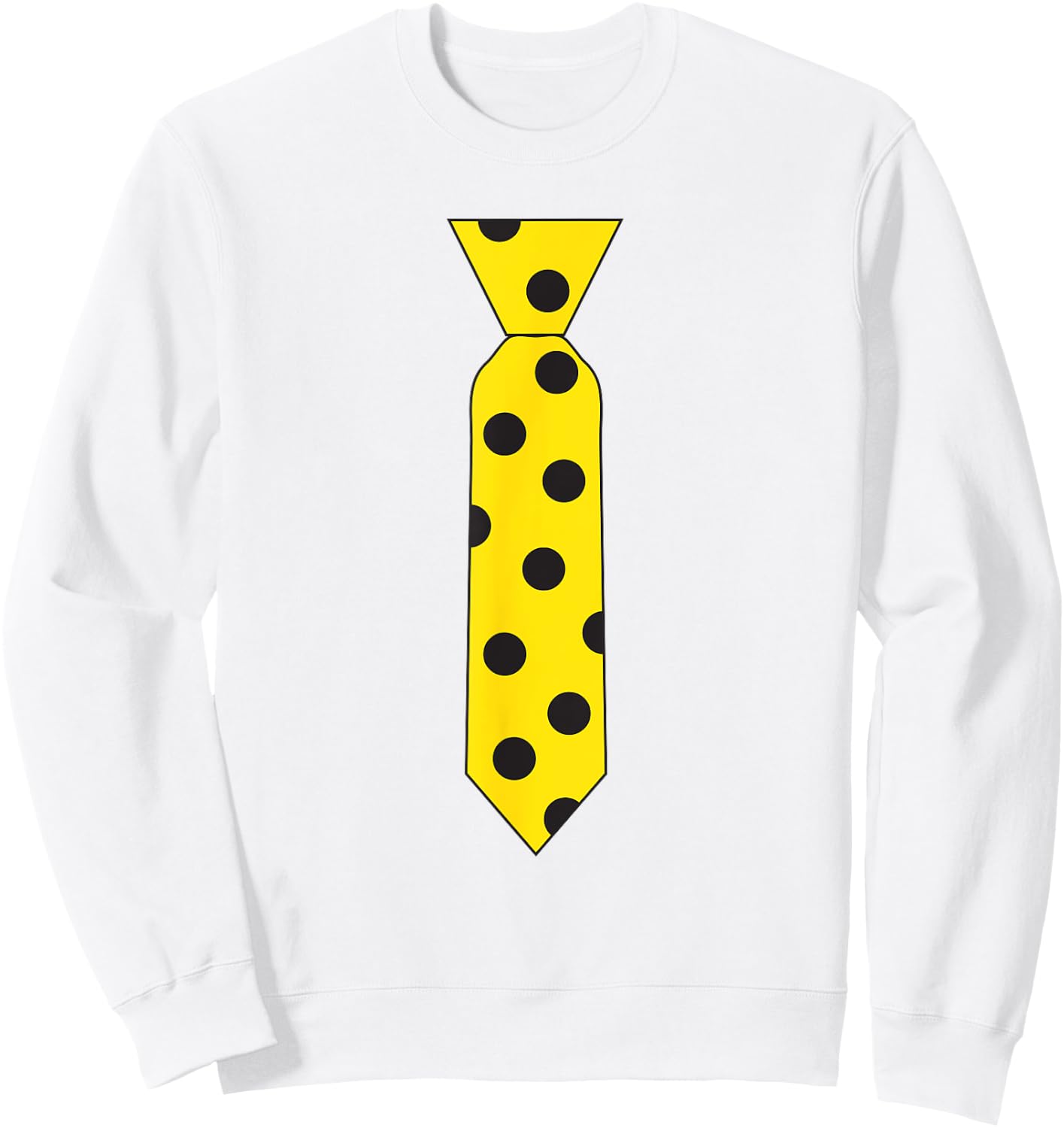 Yellow Black Polka Dot Tie Novelty Costume Necktie T Shirt Sweatshirt - Sweatshirt | White