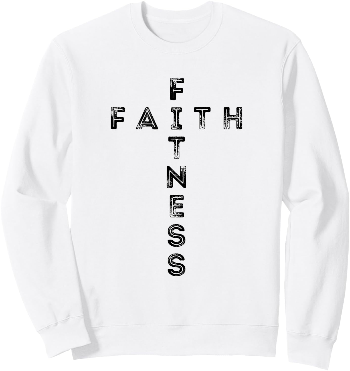 Faith Fitness Cross Sweatshirt - Sweatshirt | White