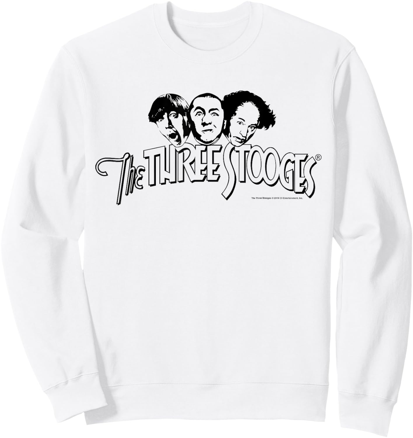 TTS- The Three Stooges Head Logo: Dark Sweatshirt - Sweatshirt | White