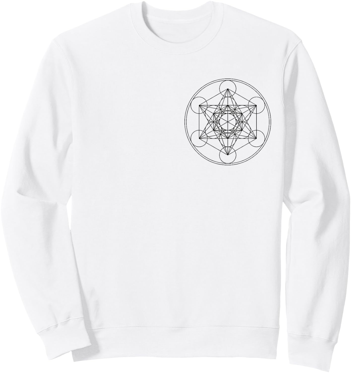 Metatronscube, Sacred Geometry, Platonic Solids, Yoga Sweatshirt - Sweatshirt | White