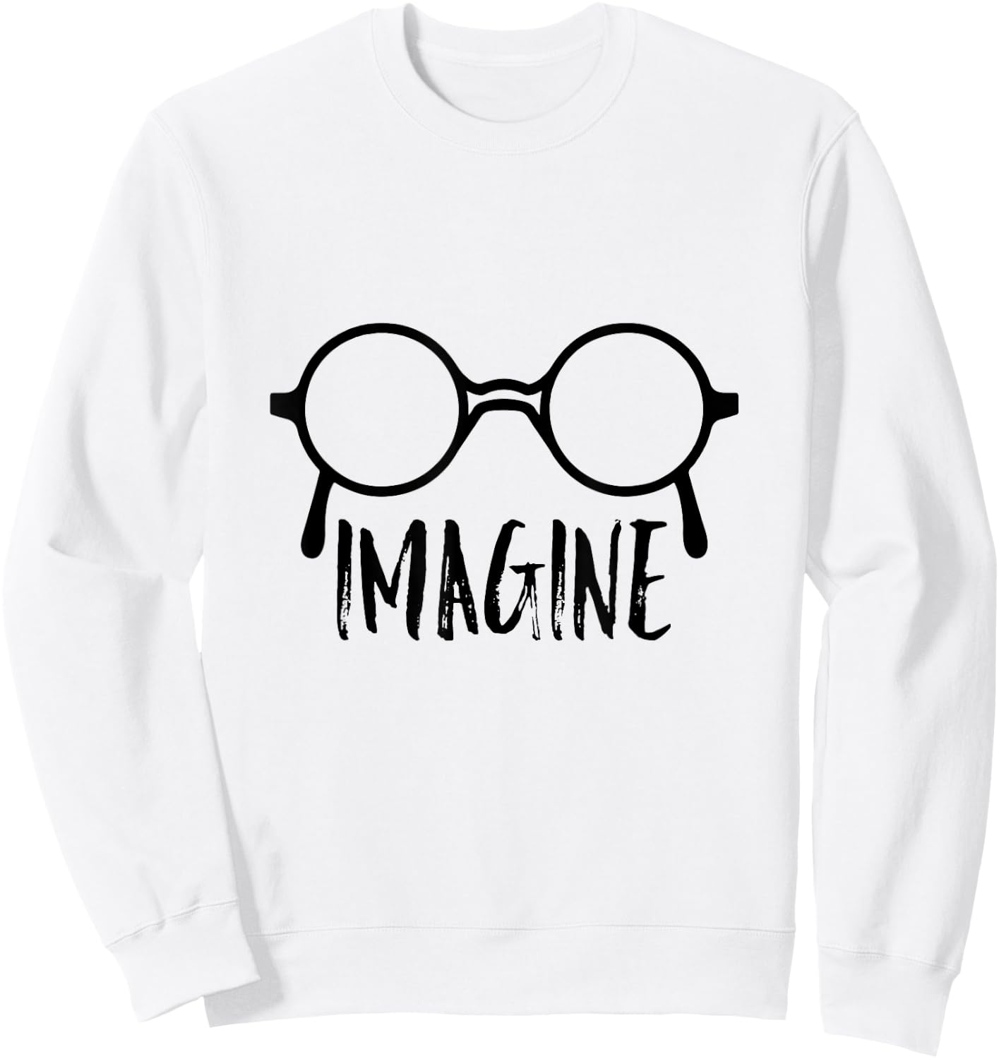 IMAGINE - round glasses 1980s 1970s 1960s Sweatshirt - Sweatshirt | White