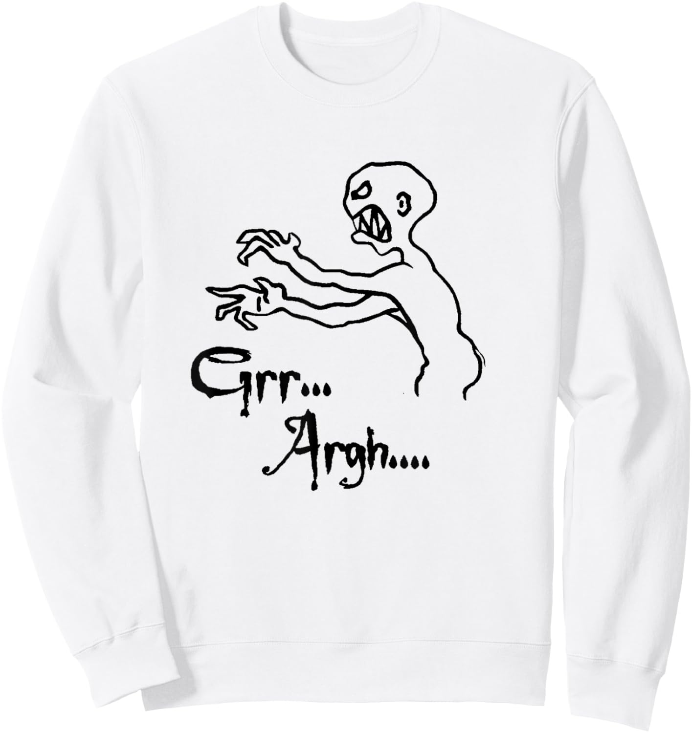 Zombie Grr Argh Sweatshirt - Sweatshirt | White
