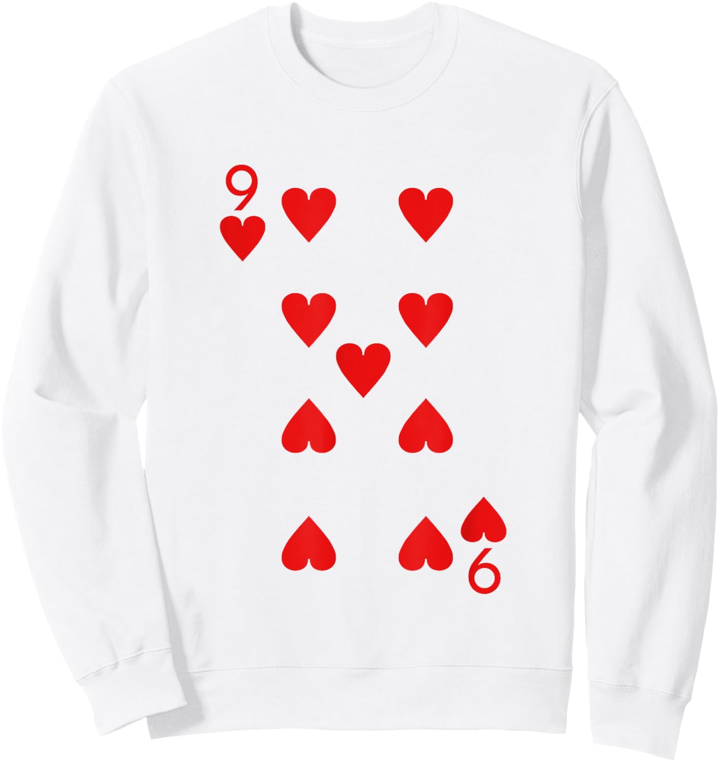 Nine Of Hearts Deck Of Cards Playing Cards Halloween Poker Sweatshirt - Sweatshirt | White