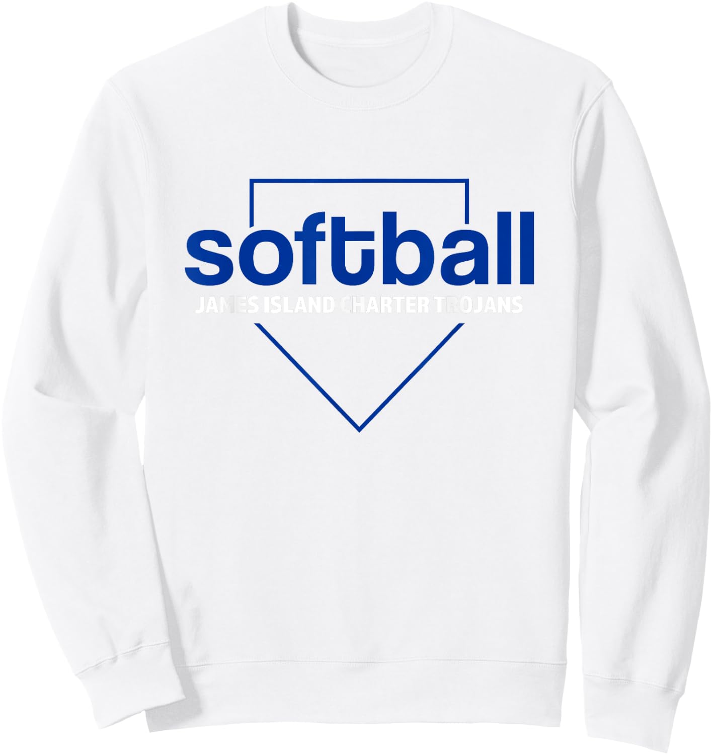Softball Home Plate Sweatshirt - Sweatshirt | White