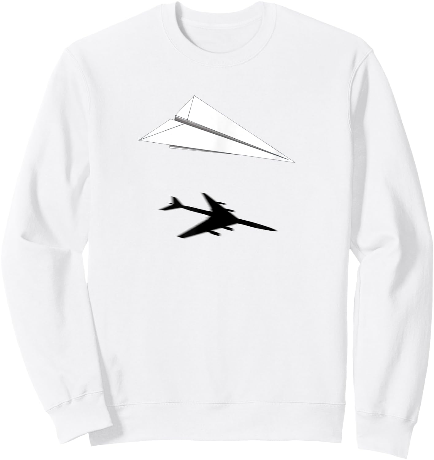Paper Airplane Shadow 747 A340 A380 Sweatshirt - Sweatshirt | White