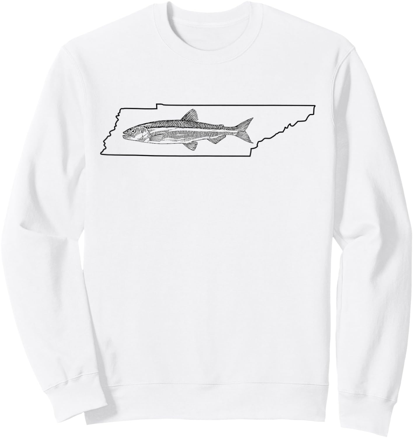 Tennessee Trout Fishing Map Sweatshirt - Sweatshirt | White