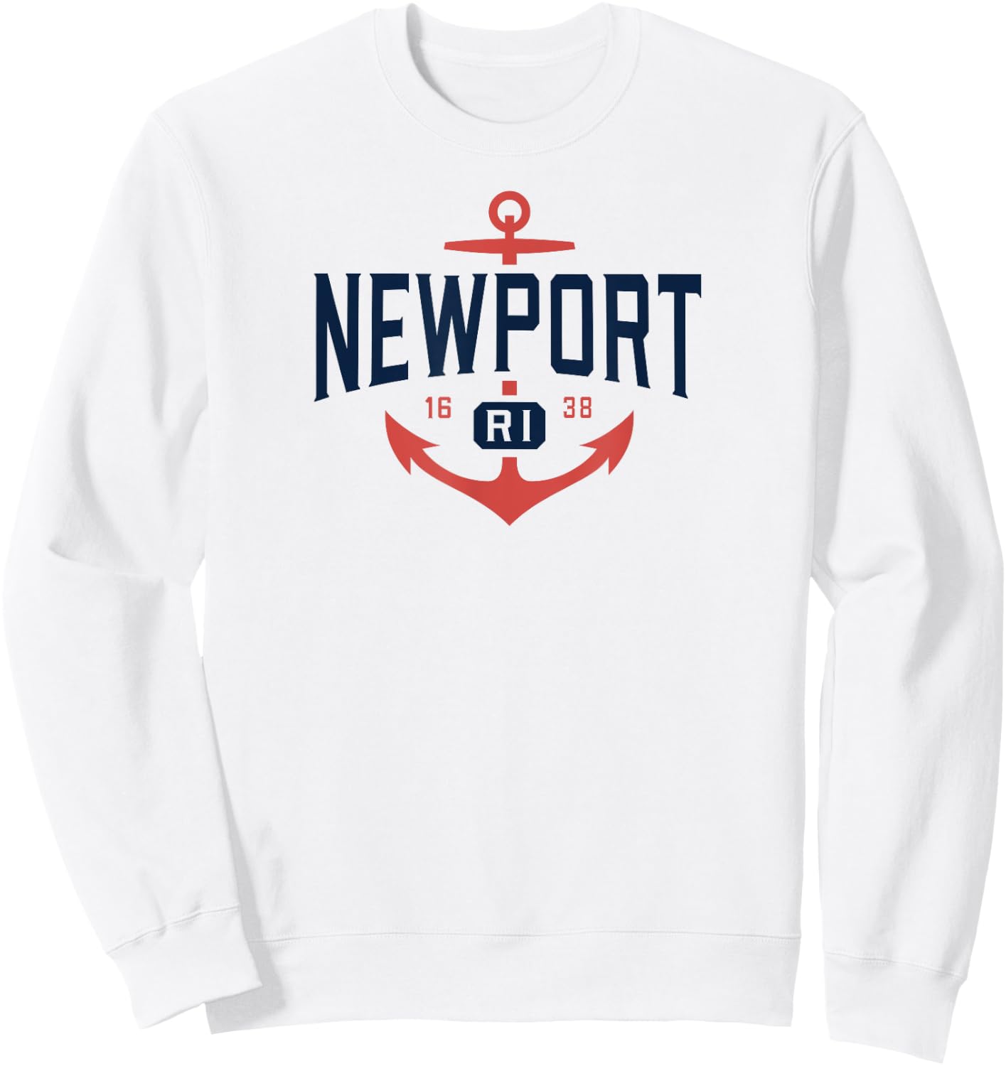 Nautical Newport Rhode Island , RI Vacation Sweatshirt - Sweatshirt | White