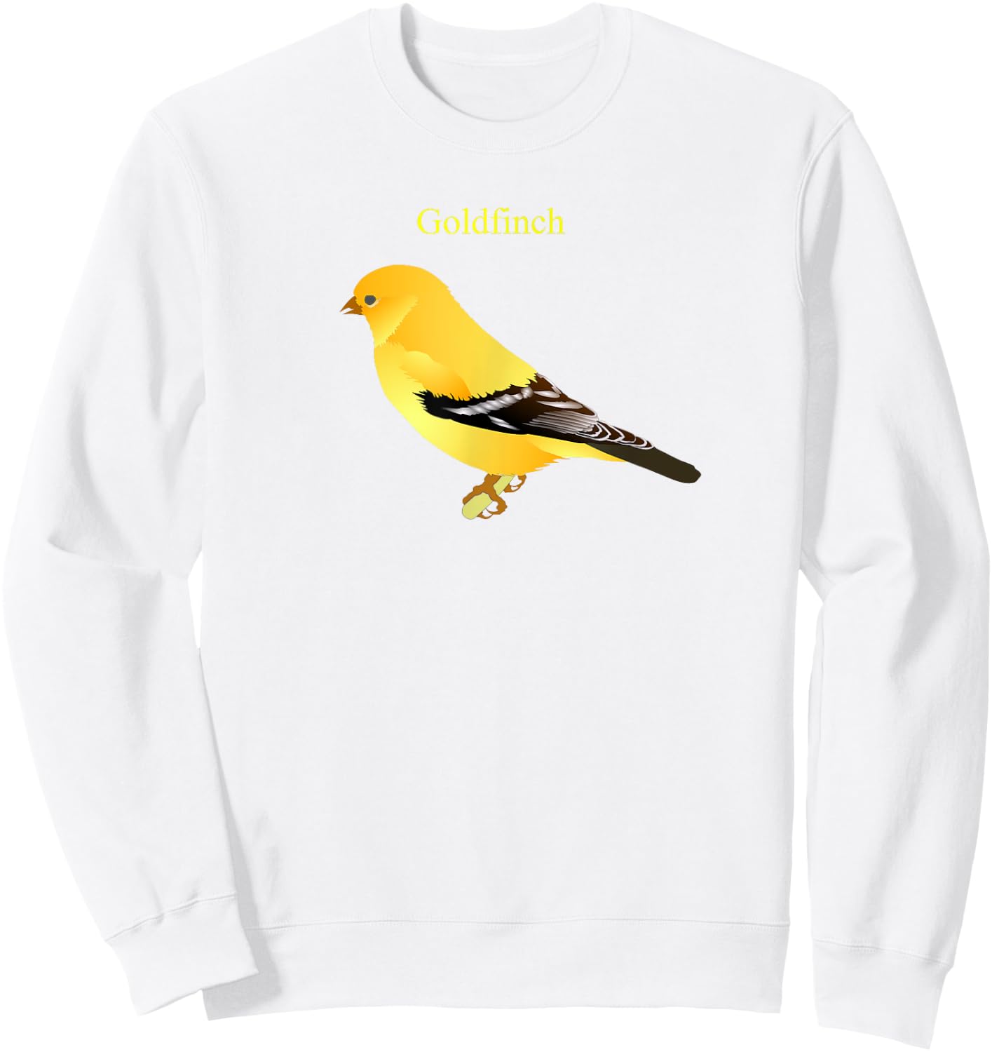 Goldfinch Songbird Cute Yellow Bird Art Sweatshirt - Sweatshirt | White