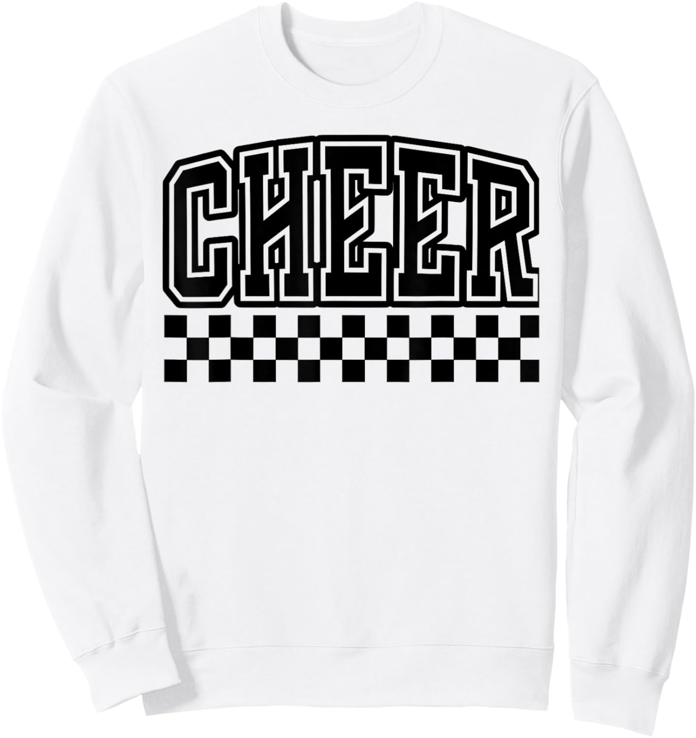 Checkered Cheer Cheerleading for Cheerleader Squad BFF Youth Sweatshirt - Sweatshirt | White