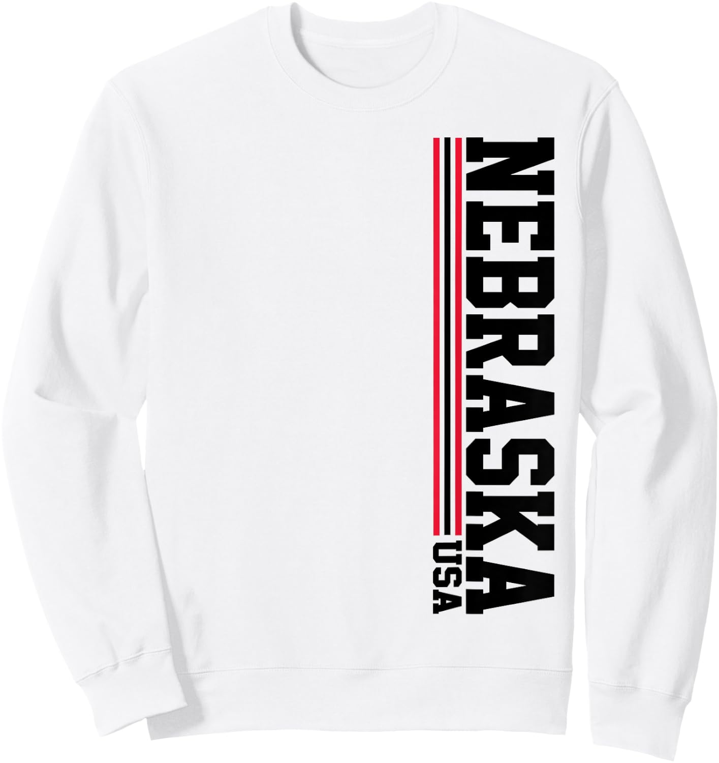 Vintage Nebraska NE Home Stripes Iconic Nebraska Sweatshirt - Sweatshirt | White
