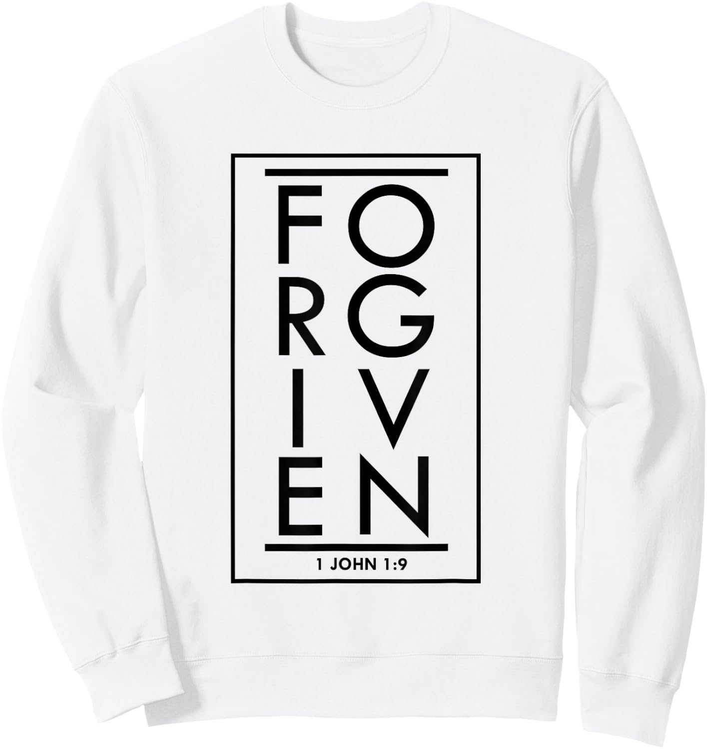Forgiven 1 John 1:9 Bible Scripture Verse Christian Sweatshirt - Sweatshirt | White