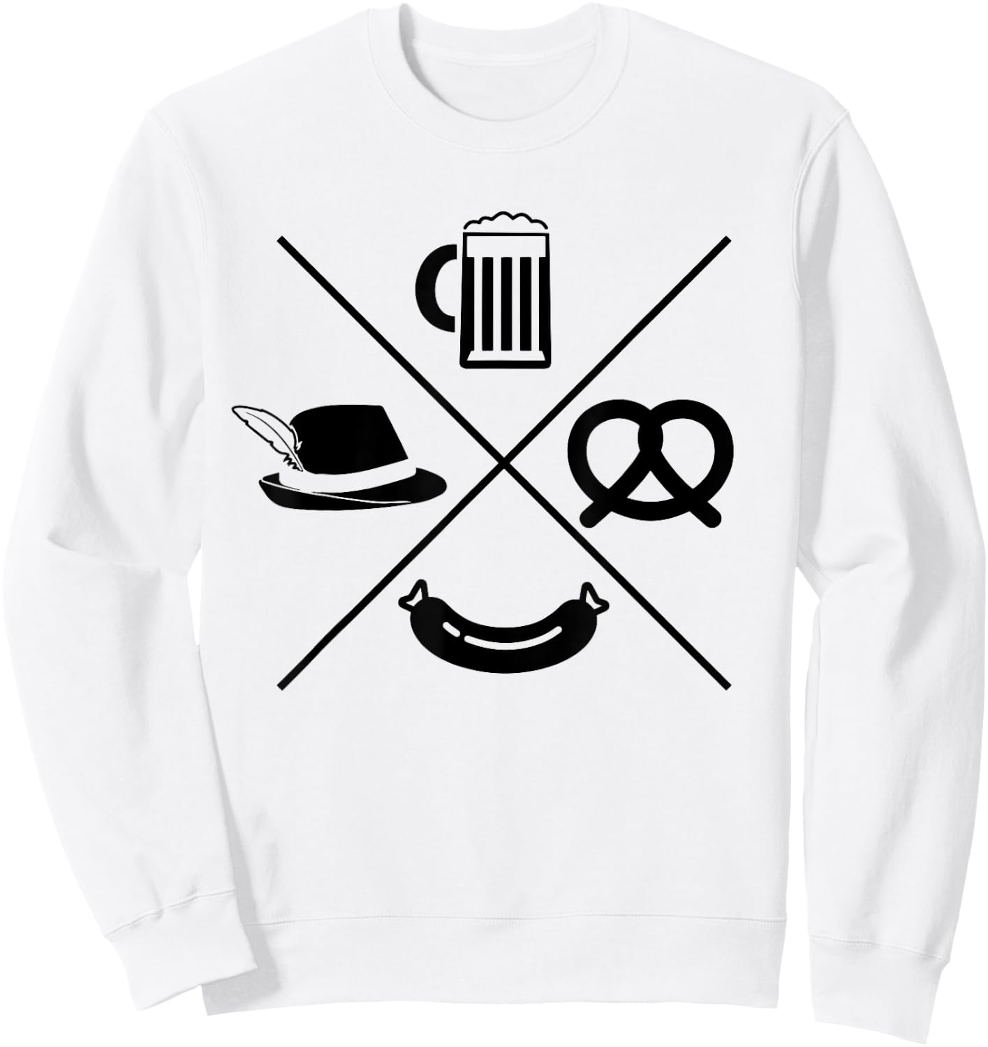 Oktoberfest - Beer Wurst Pretzel Funny German Souvenir Gift Sweatshirt - Sweatshirt | White
