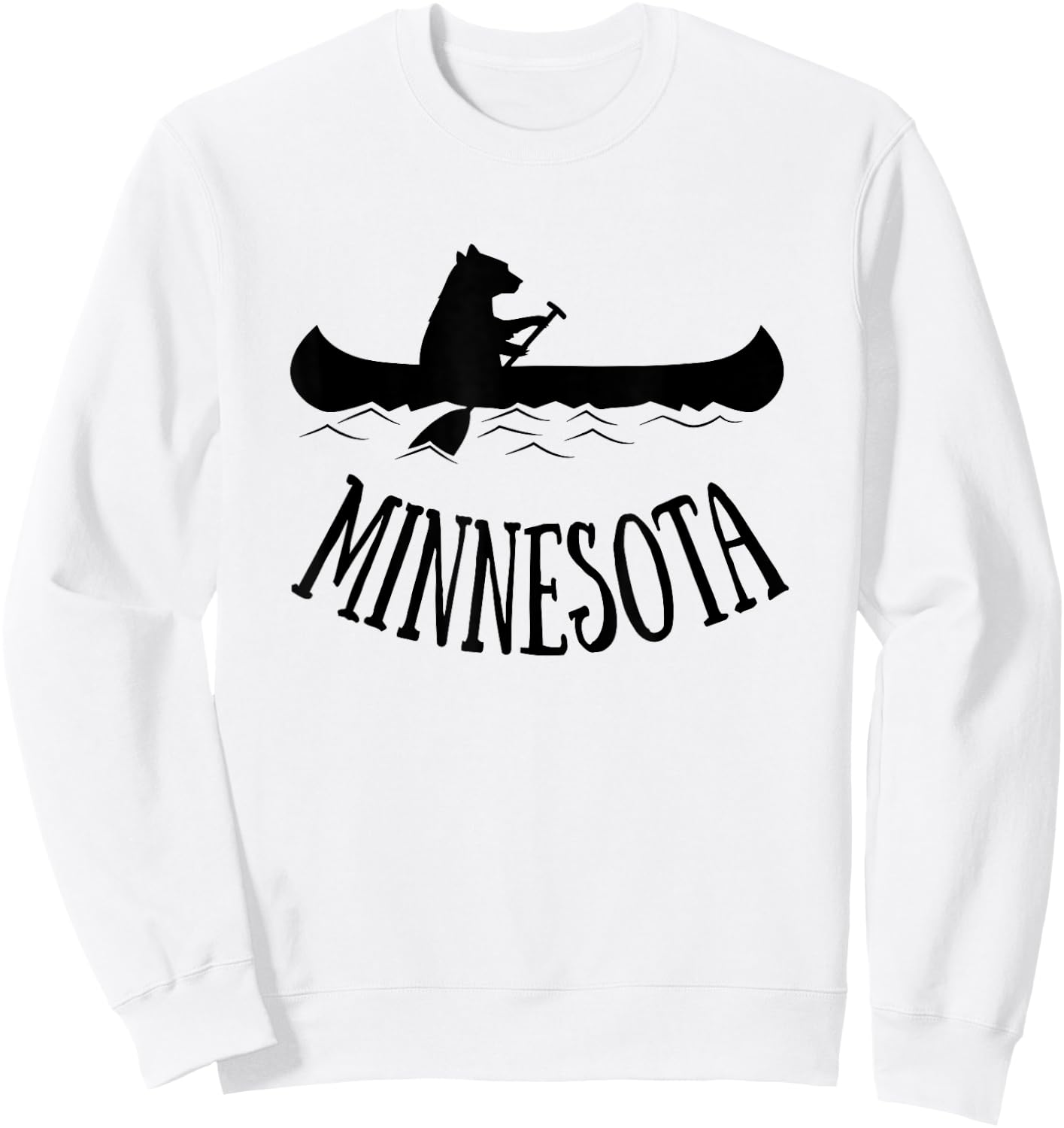 Minnesota Shirt | MN Bear Canoe Lake Sweatshirt - Sweatshirt | White
