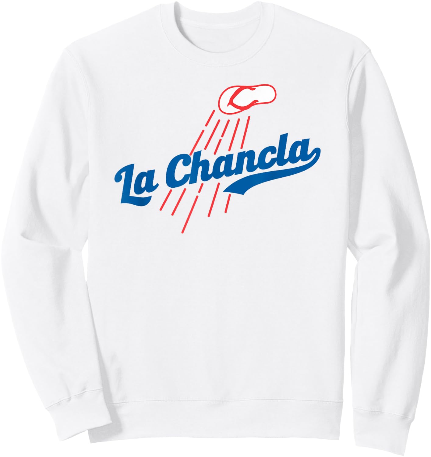 Funny Baseball Mexican Themed Flying La Chancla Flops Sweatshirt - Sweatshirt | White