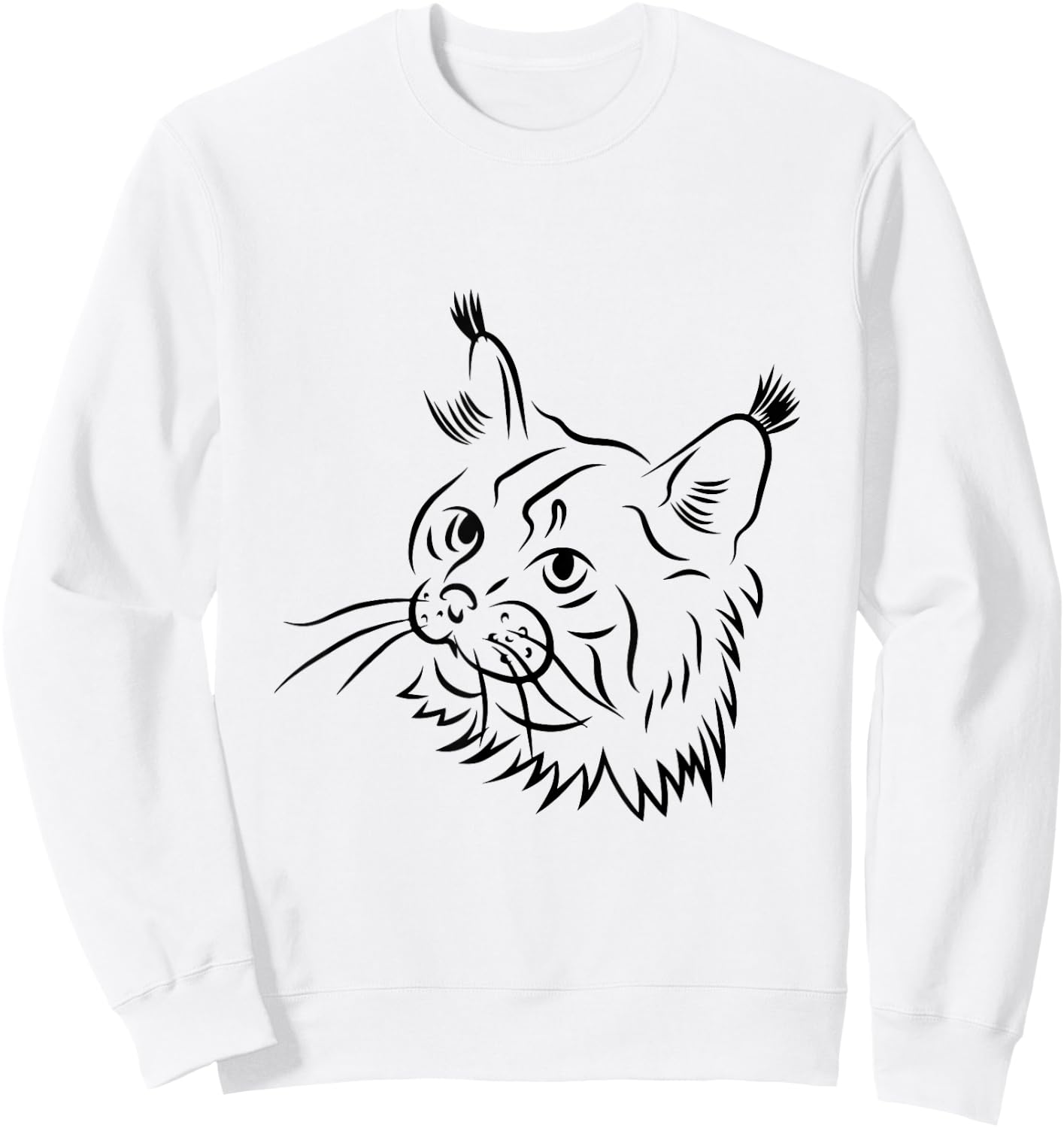 Maine Coon Cat Sketch Illustration Sweatshirt - Sweatshirt | White