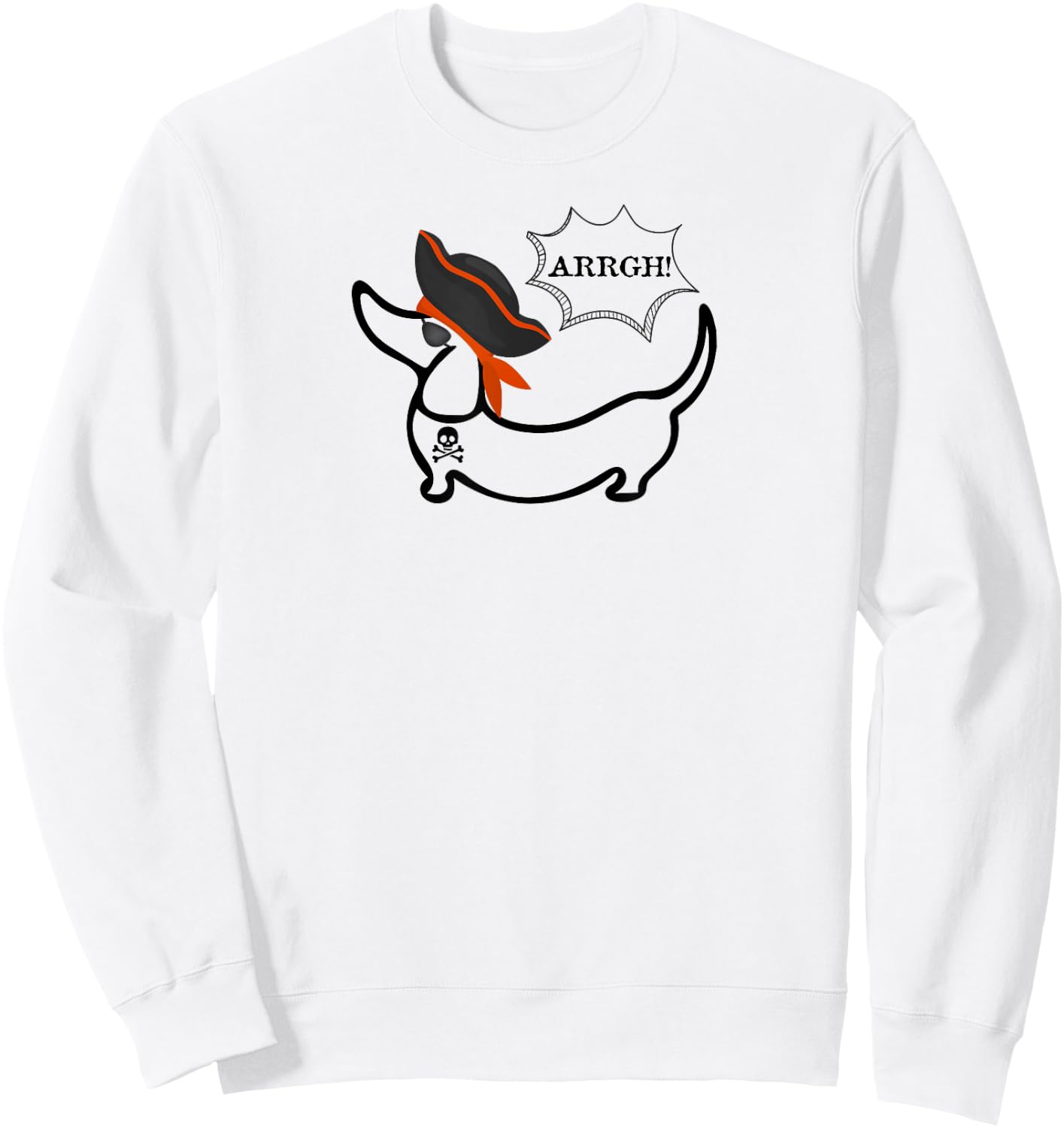 Funny Dachshund Sausage Dog Pirate Women Girls Kids Sweatshirt - Sweatshirt | White