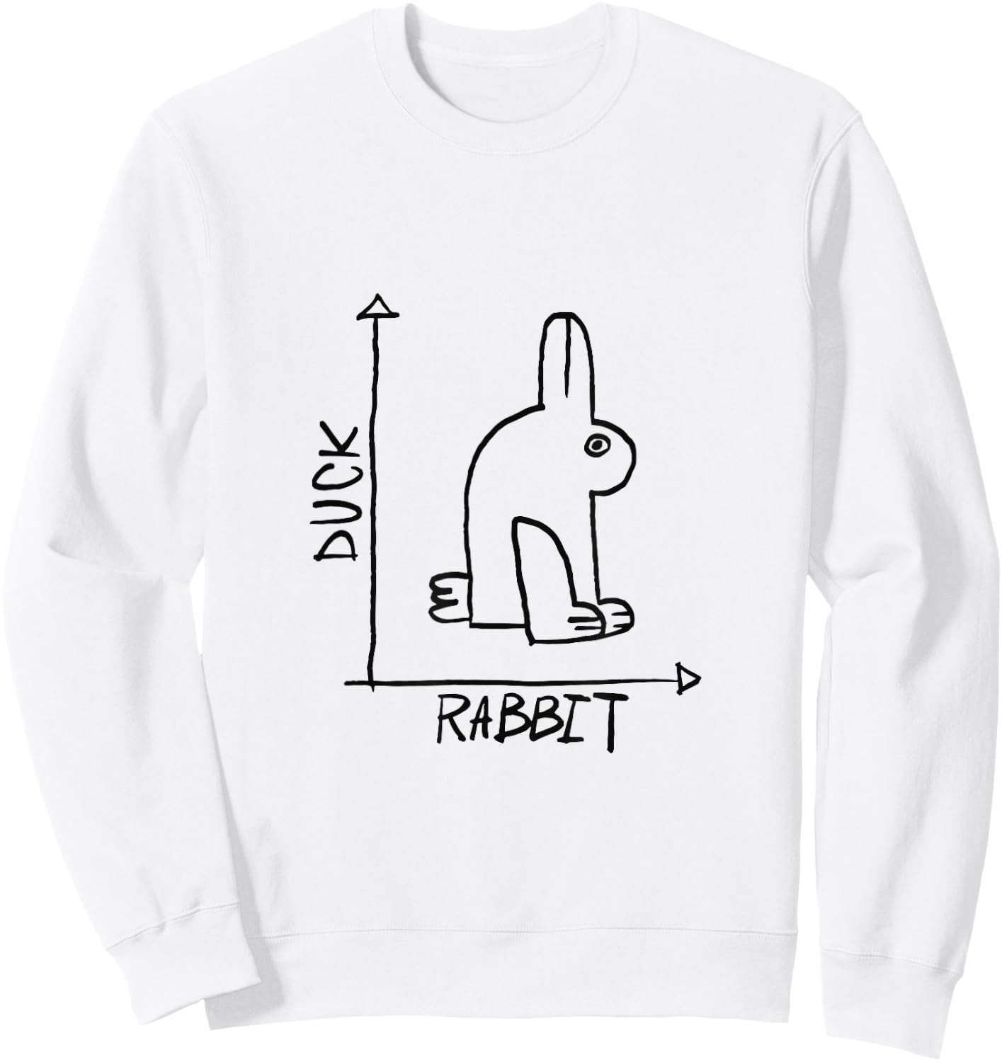 Funny Rabbit or Duck Shirt Animal Diptych Rabbit Sweatshirt - Sweatshirt | White