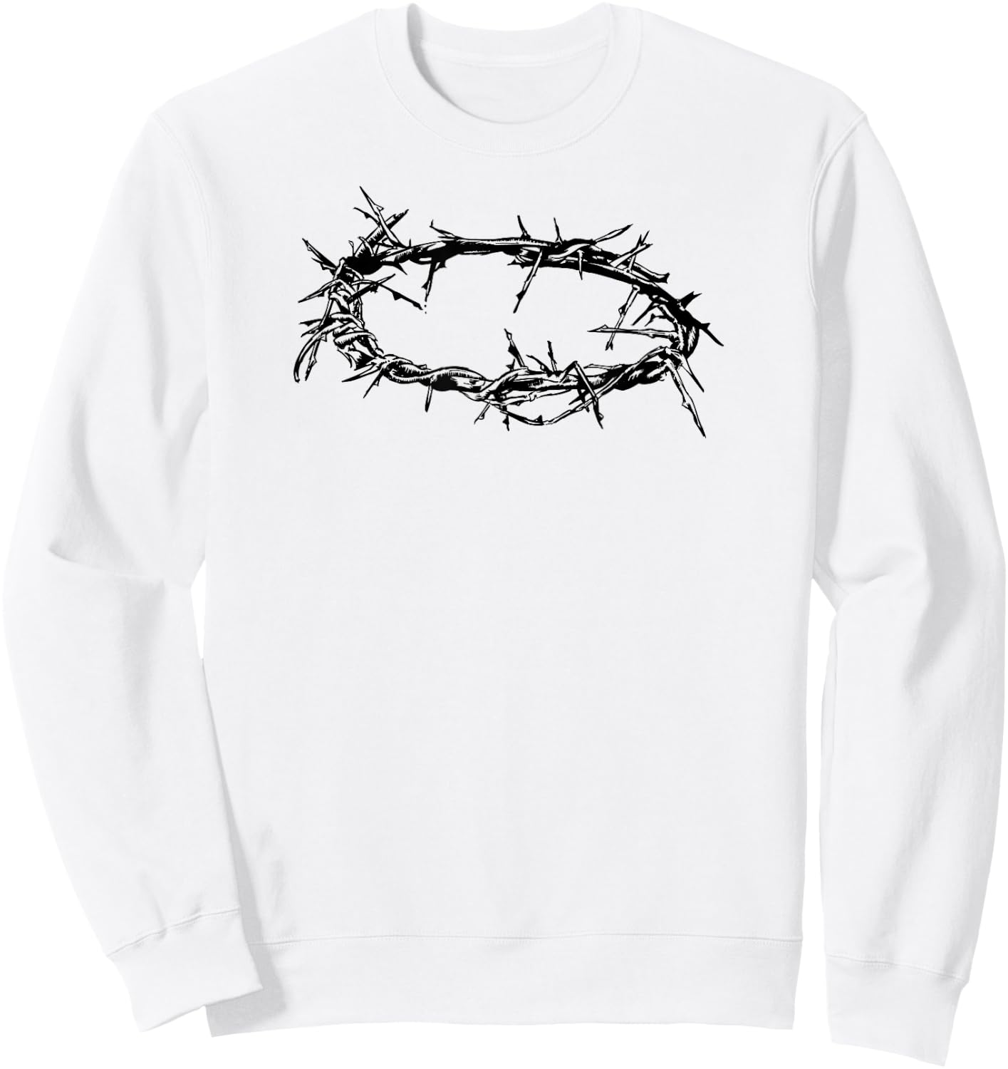 Jesus Shirt - Christ Crown of Thorn Good Friday & Easter Sweatshirt - Sweatshirt | White