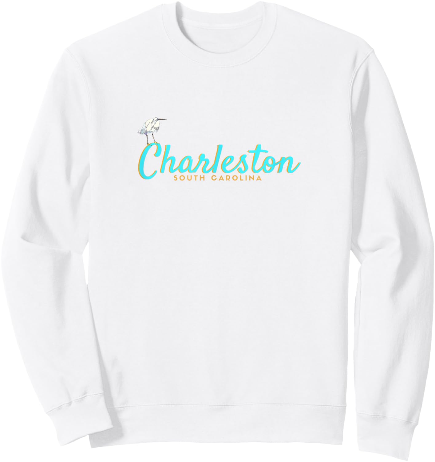 Charleston SC , South Carolina Egret Sweatshirt - Sweatshirt | White