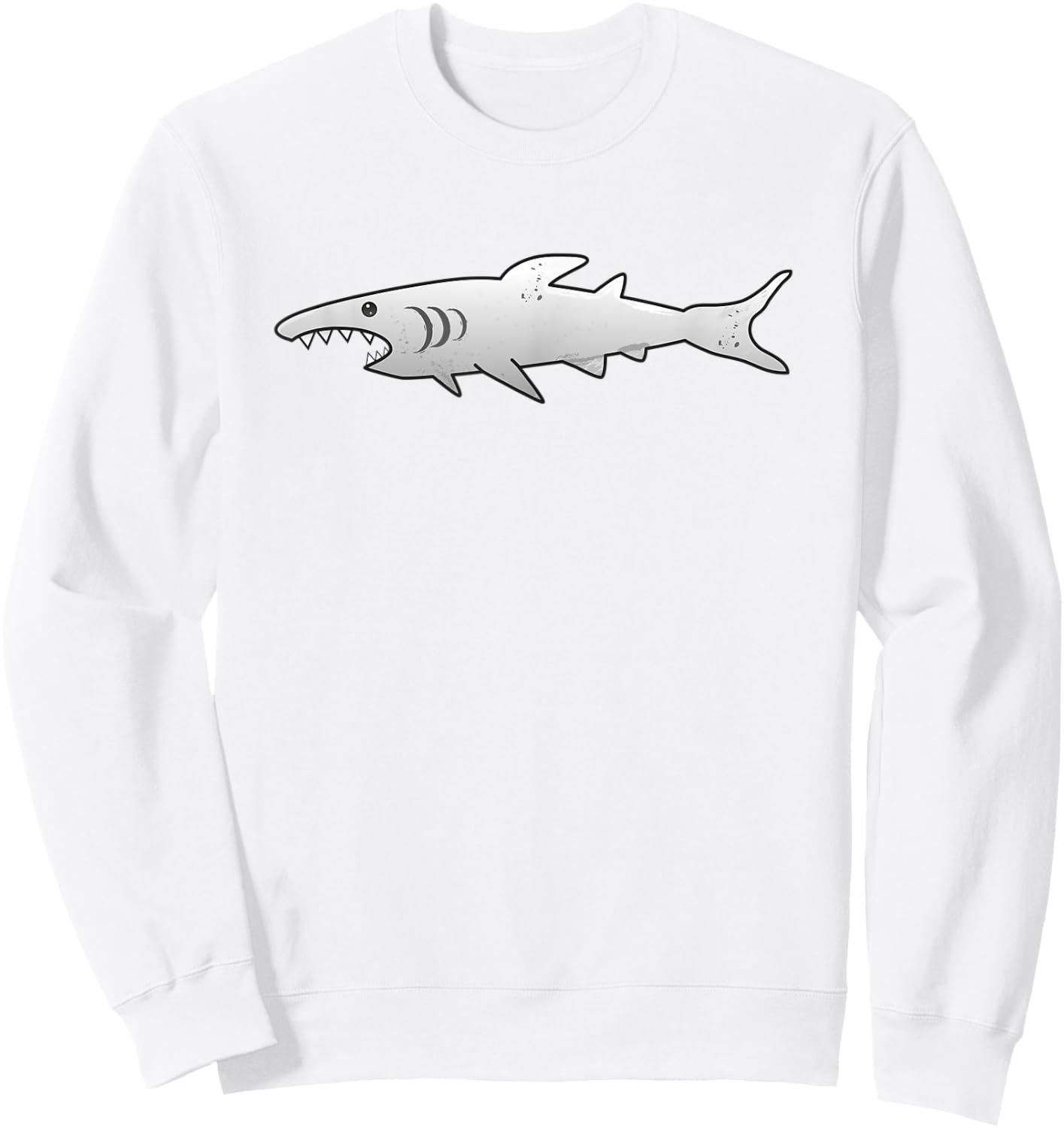 Funny Shark Cartoon Gift Diver Fishes Underwater Sweatshirt - Sweatshirt | White