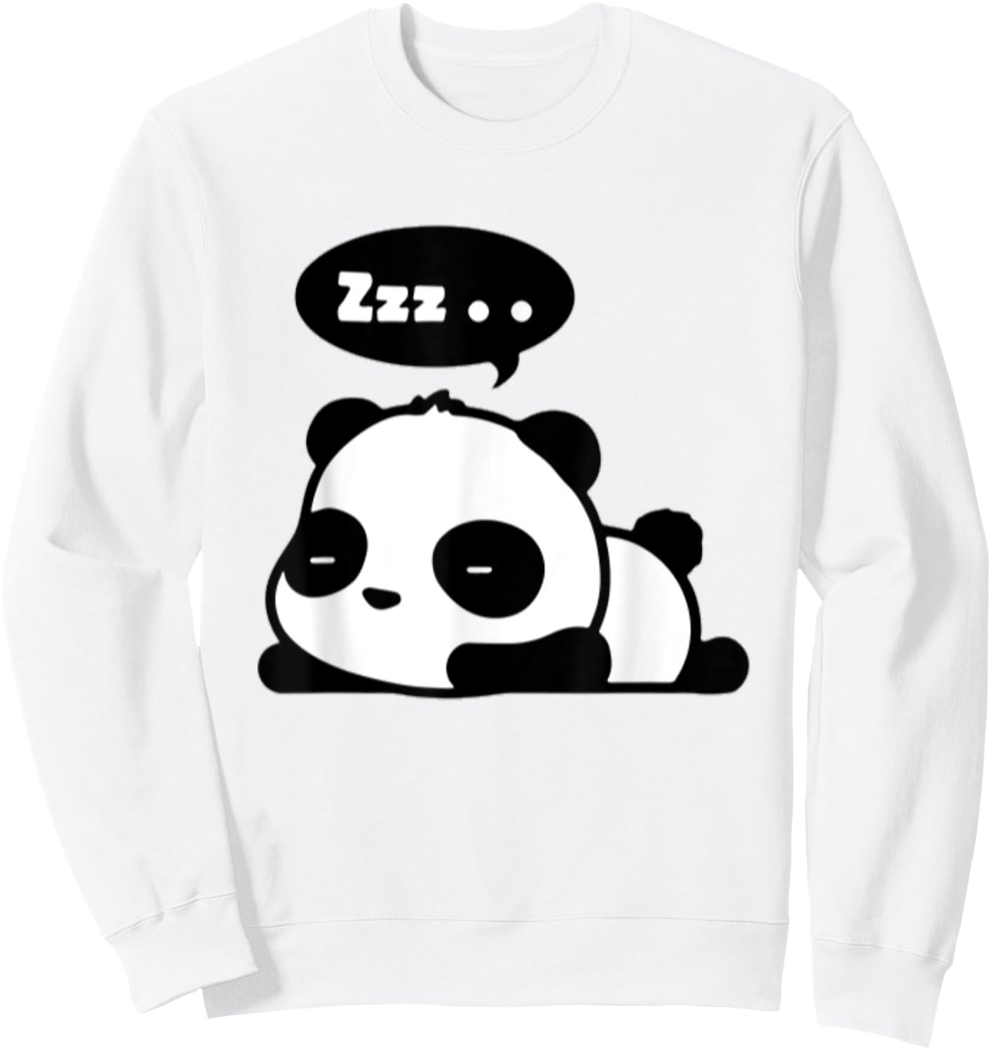 Sleeping Panda | Adorable Cute Panda Cartoon Zzz Sweatshirt - Sweatshirt | White