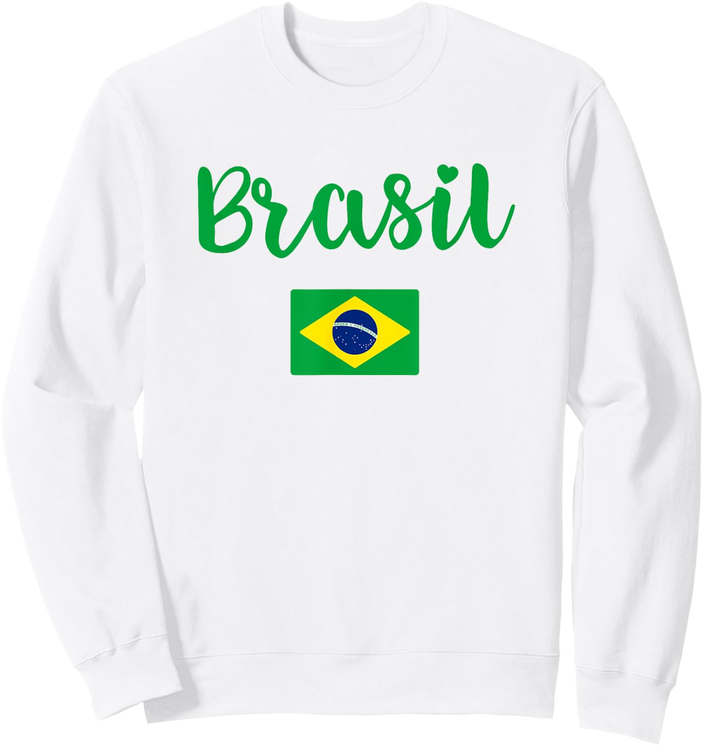 Brazilian Flag of Brazil Souvenir Women Girls Kids Brasil Sweatshirt - Sweatshirt | White
