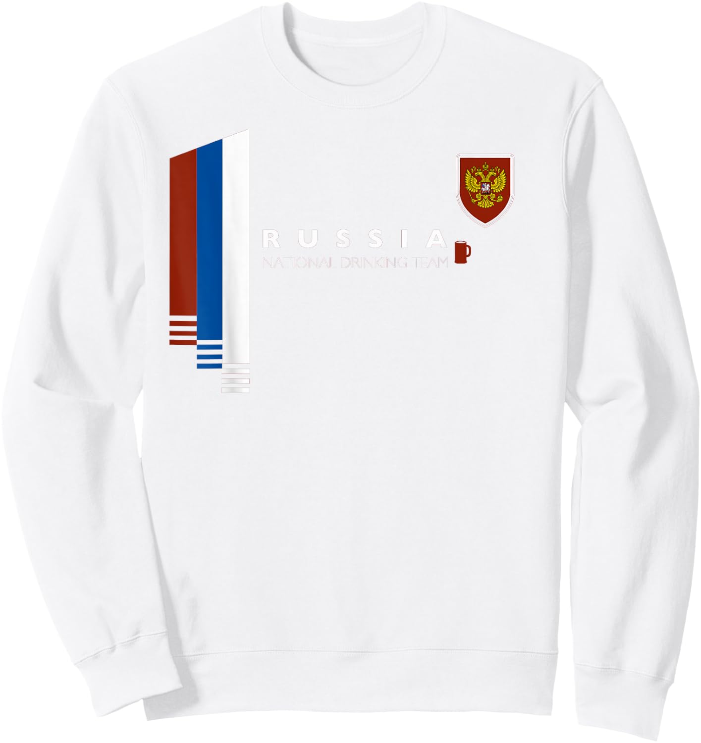 Russia National Drinking Team | Russian Vodka Pride Sweatshirt - Sweatshirt | White
