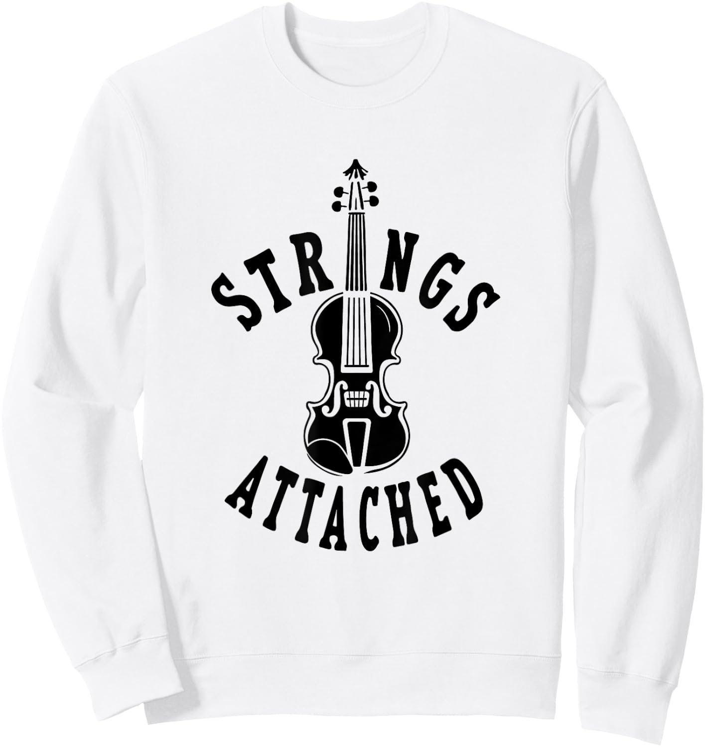 Strings Attached - Funny Violin Sweatshirt - Sweatshirt | White