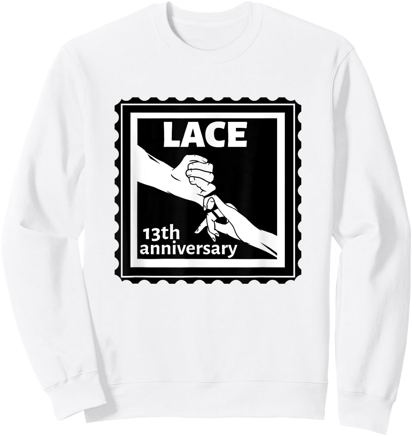 13th Wedding anniversary traditional gift Lace Sweatshirt - Sweatshirt | White