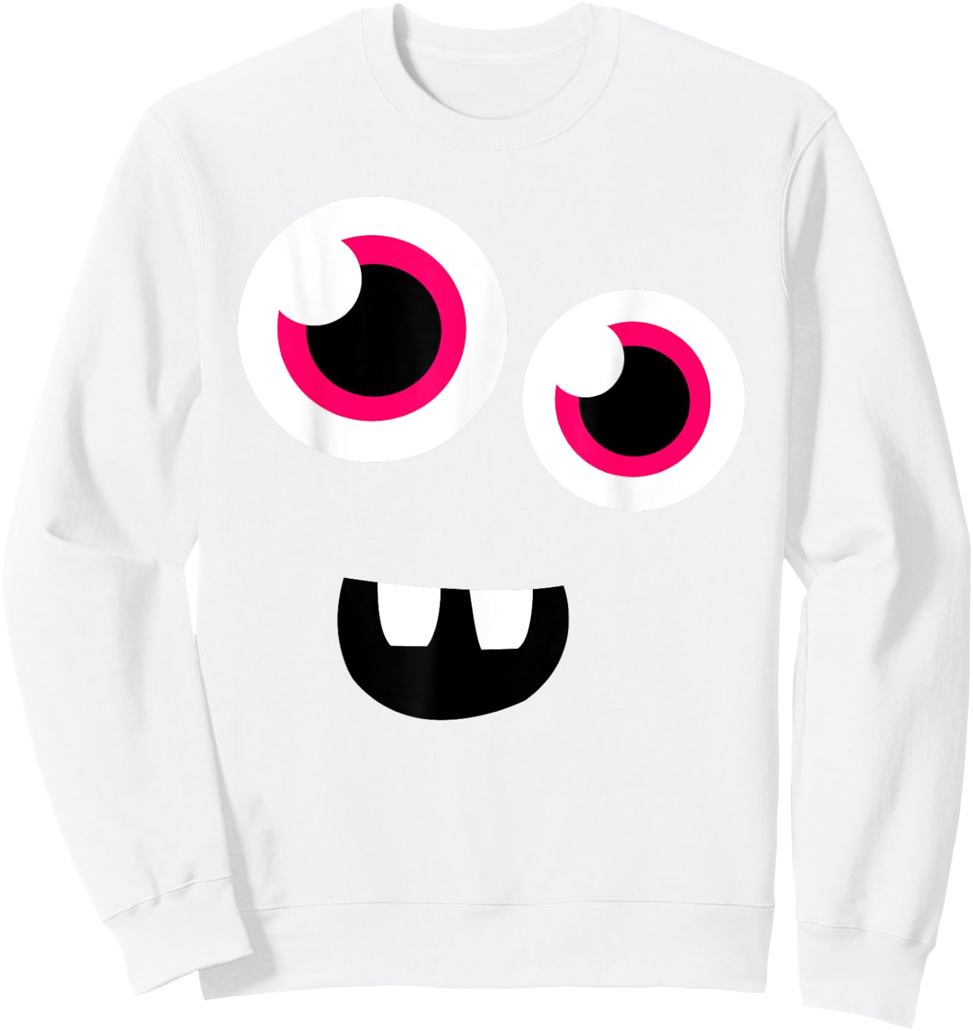 Cute Eye Monster Face Funny Halloween Kids Man Women Sweatshirt - Sweatshirt | White
