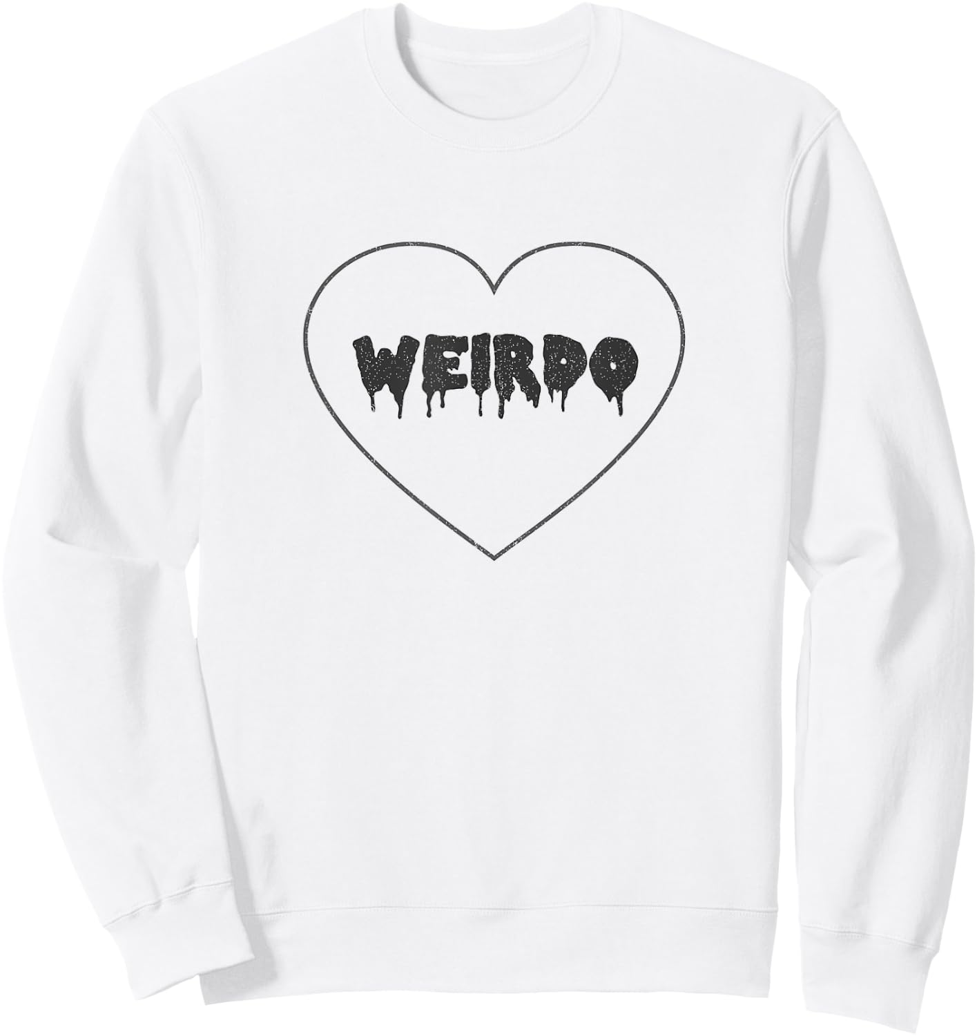 Pastel Goth Kawaii Weirdo Vintage Heart Drip Sweatshirt - Sweatshirt | White