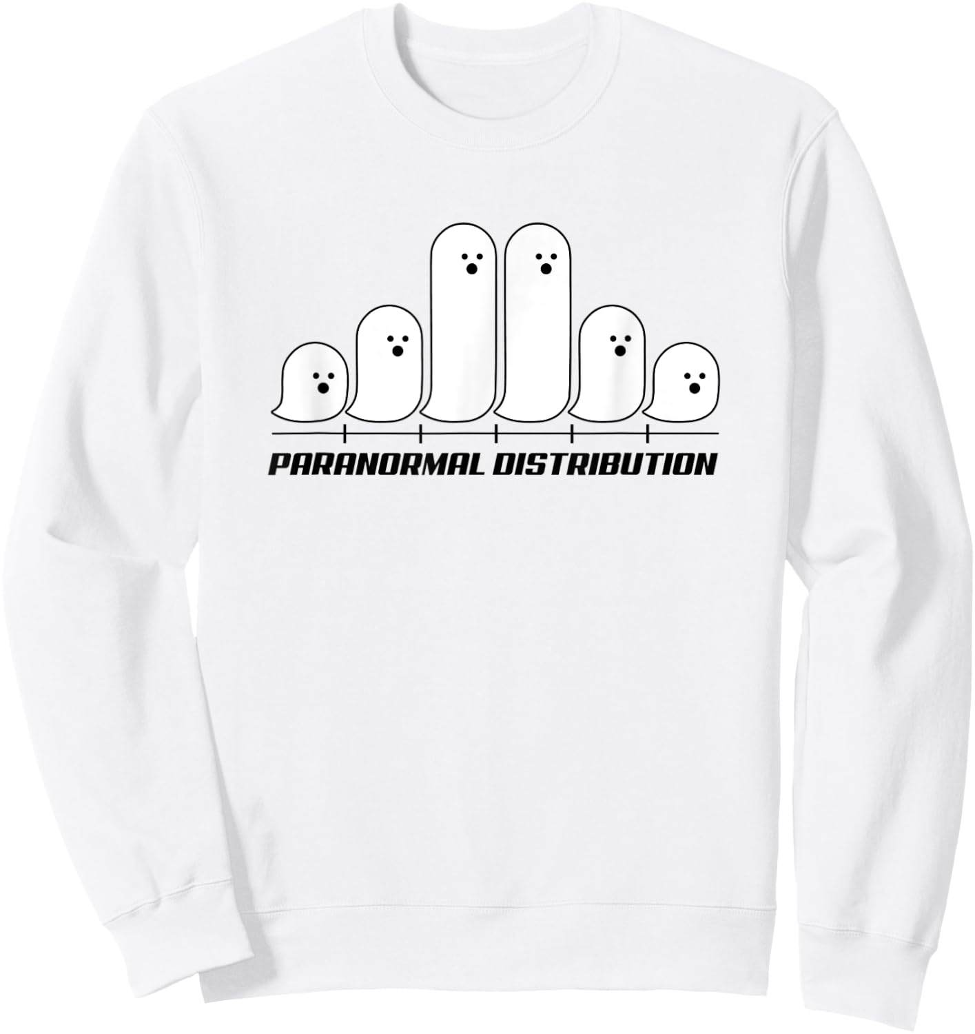 Funny Halloween Math Paranormal Distribution Ghost Curve Sweatshirt - Sweatshirt | White
