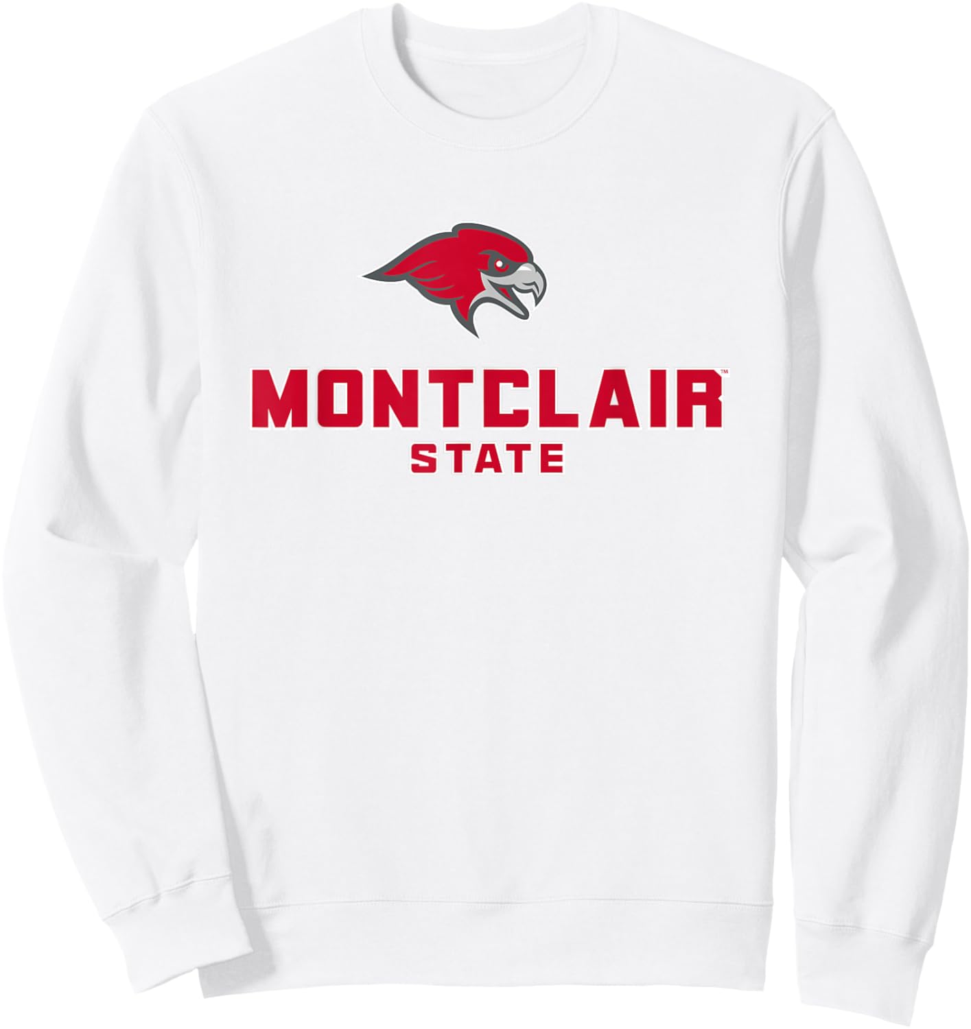 Montclair State University Red Hawks Stacked Logo Sweatshirt - Sweatshirt | White