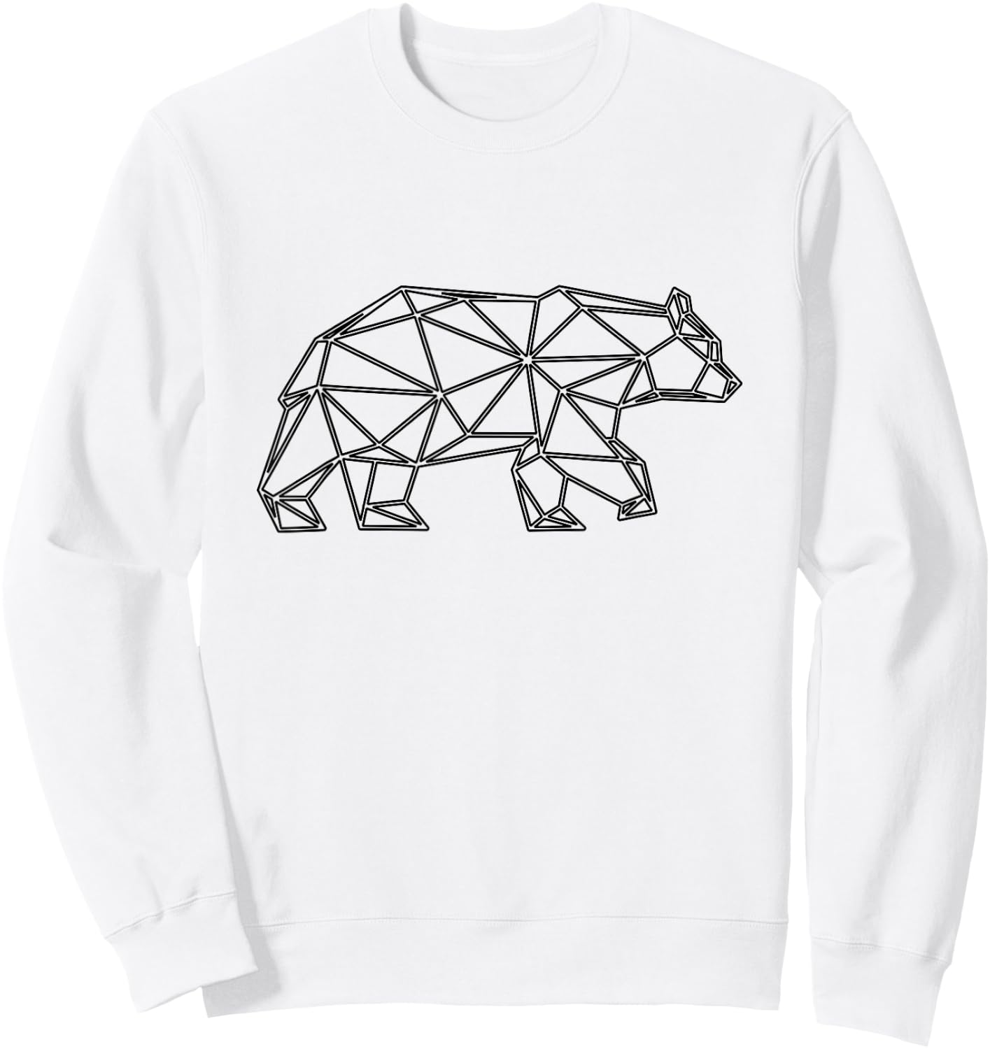Geometric Bear. Wild Grizzly Bear Angle Design. Sweatshirt - Sweatshirt | White