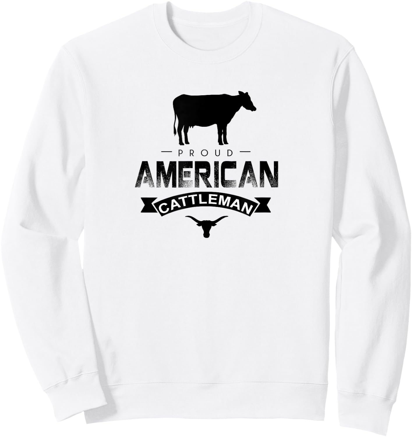 Proud American Cattleman Cattlemen Pride Gift Sweatshirt - Sweatshirt | White