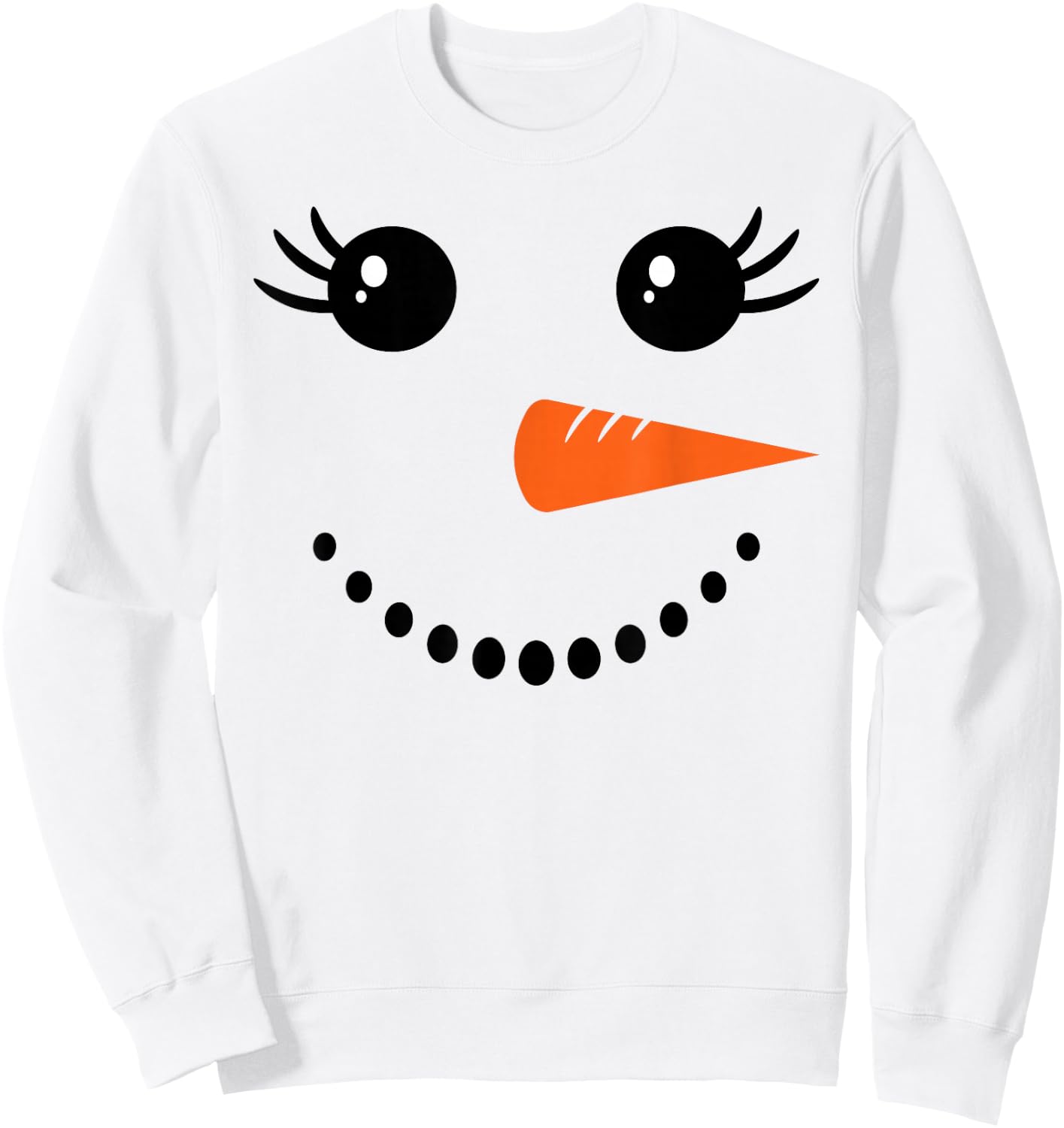 Snowman Girl Face for Girls Christmas Winter Sweatshirt - Sweatshirt | White