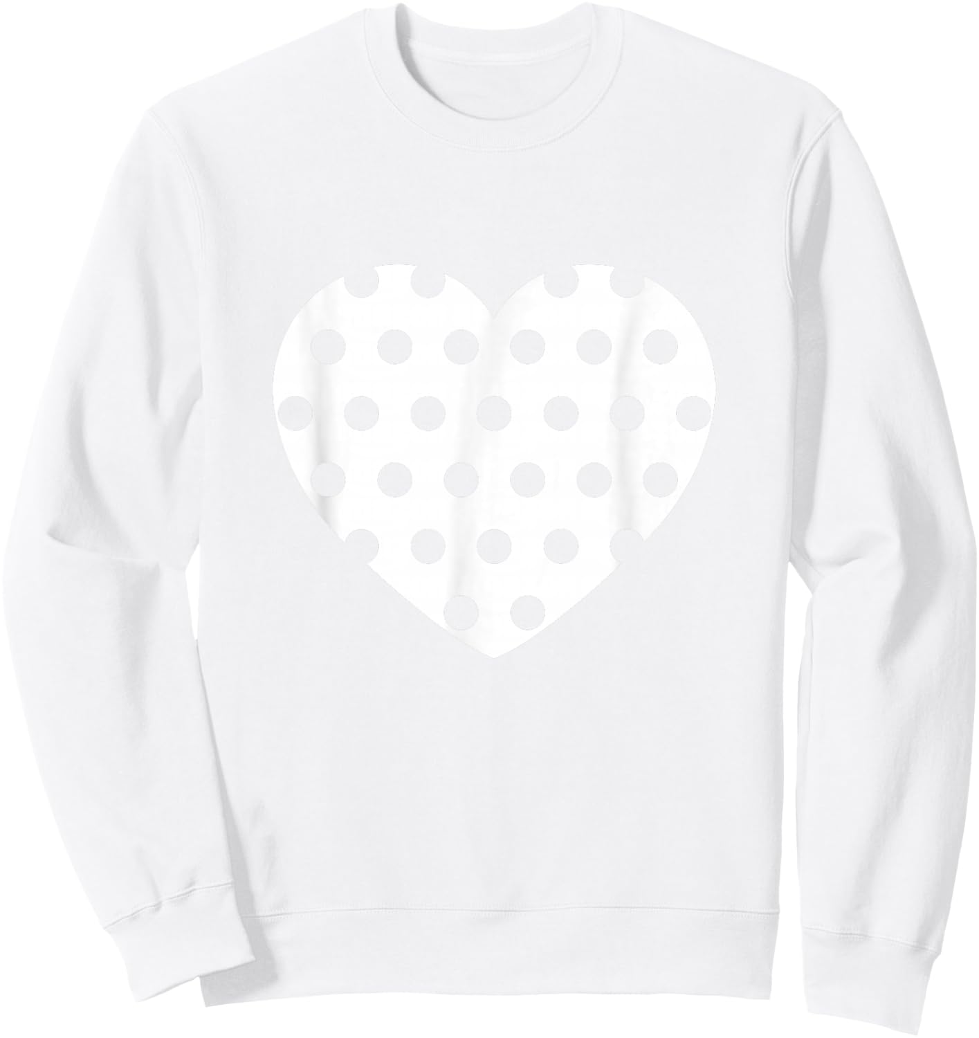 Polka Dots Heart Sweatshirt - Sweatshirt | White