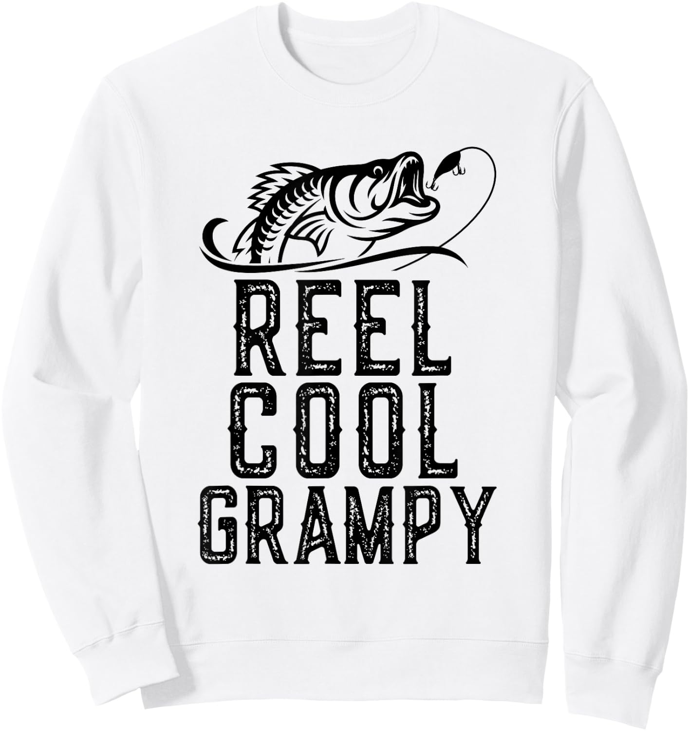 Reel Cool Grampy Fishing Fisherman Funny Retro Sweatshirt - Sweatshirt | White