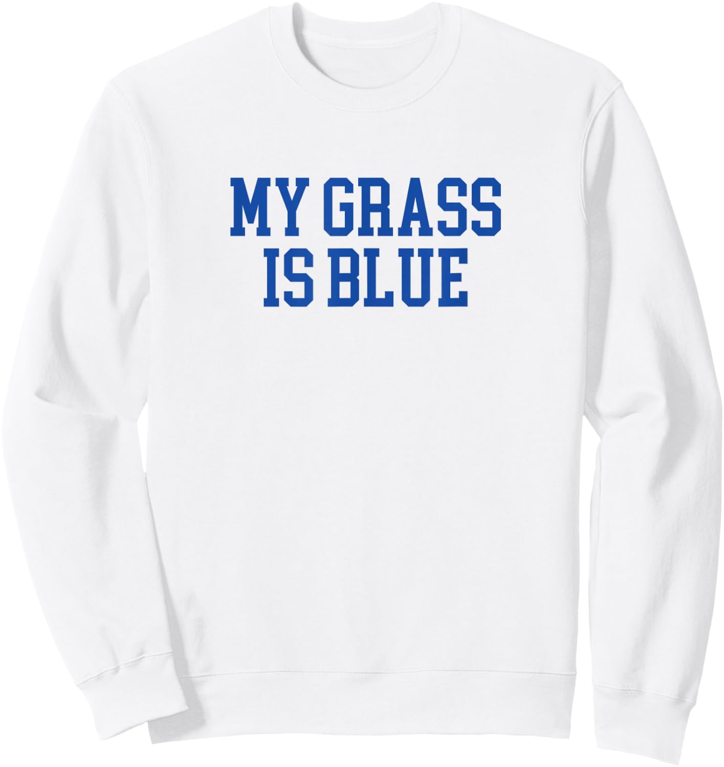 My Grass Is Blue - Simple Minimalist Retro Bluegrass Sweatshirt - Sweatshirt | White