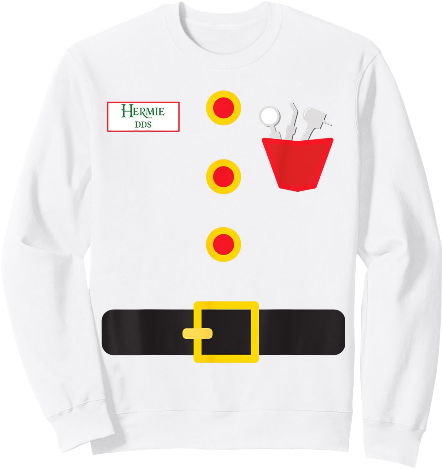 Elf Dentist Funny Christmas Sweatshirt - Sweatshirt | White