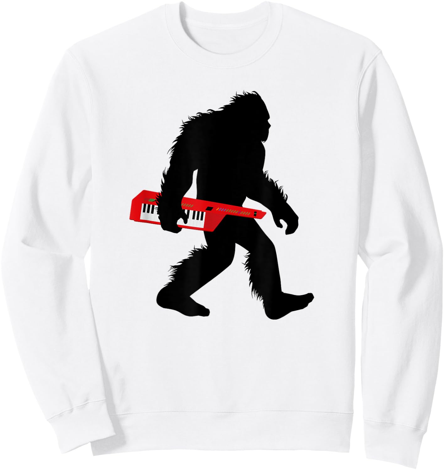 Bigfoot Keytar , Synthesizer Sasquatch Apparel Sweatshirt - Sweatshirt | White