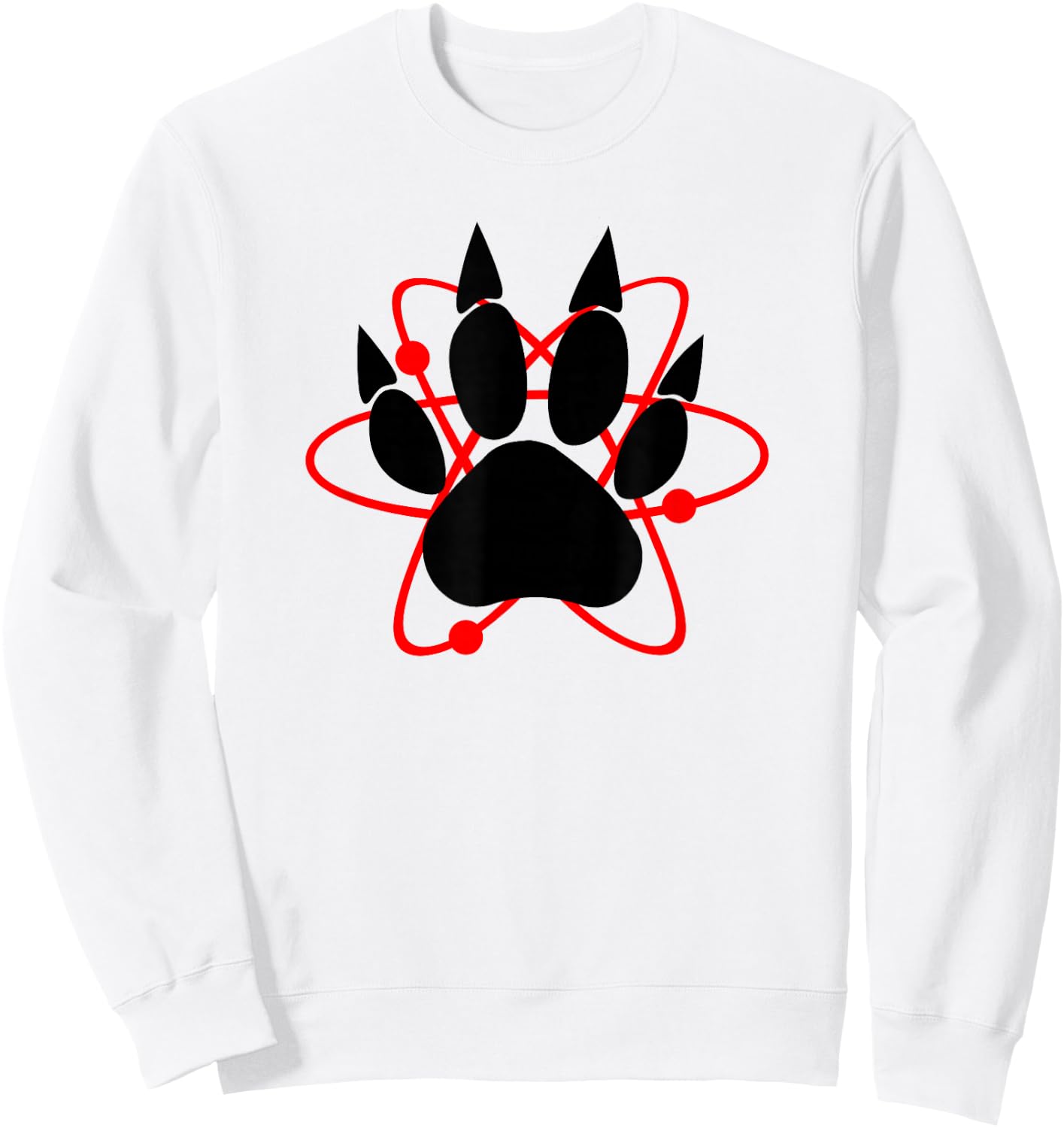Wayward Atomic Bear Paw - Men's Blue Small Classic Fit Short Sleeve Sweatshirt - Sweatshirt | White