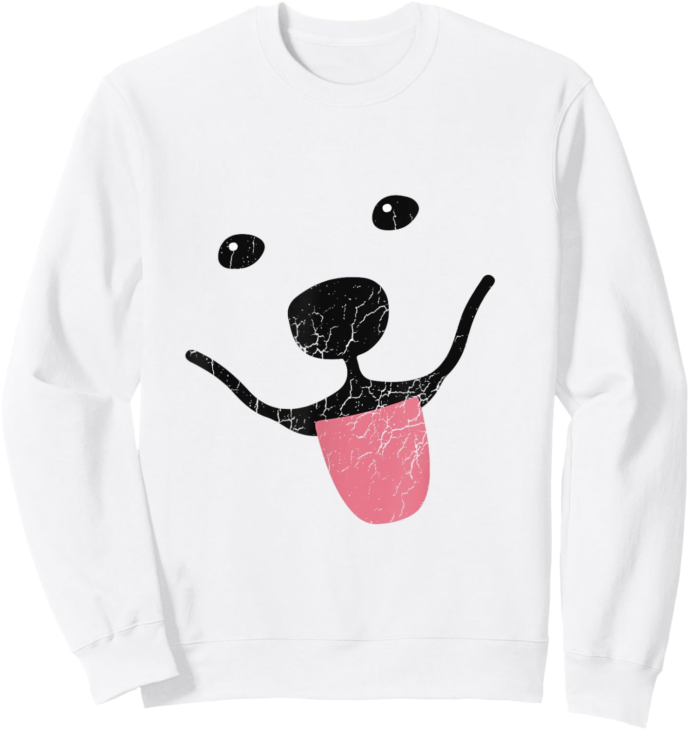 Samoyed Face Sammy Smile . Distressed design Sweatshirt - Sweatshirt | White