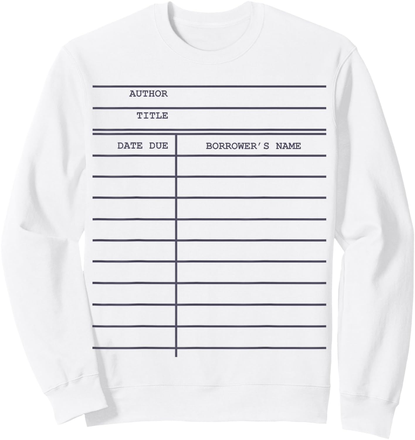 Library Card Check-out for Bookworms and Readers Sweatshirt - Sweatshirt | White