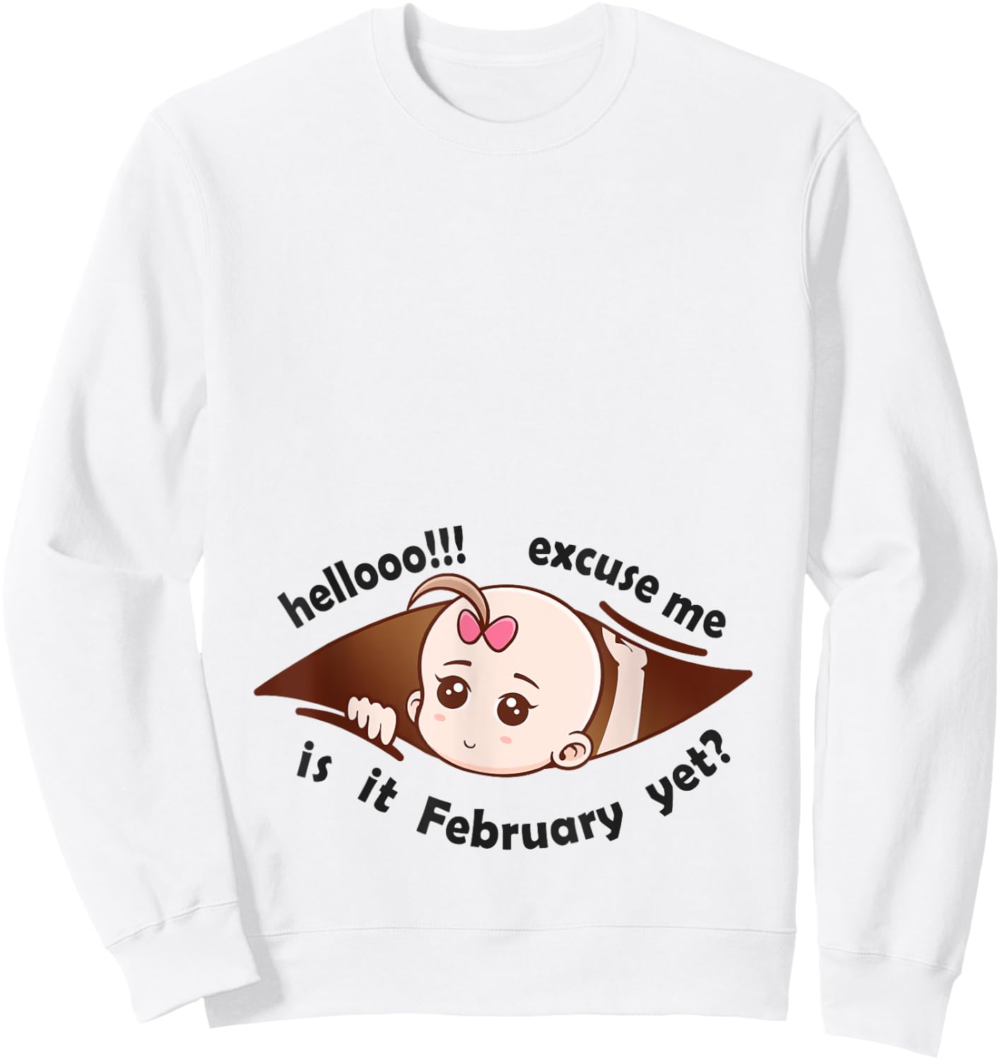 February to be Born Baby Girl Pregnancy Announcement Mother Sweatshirt - Sweatshirt | White
