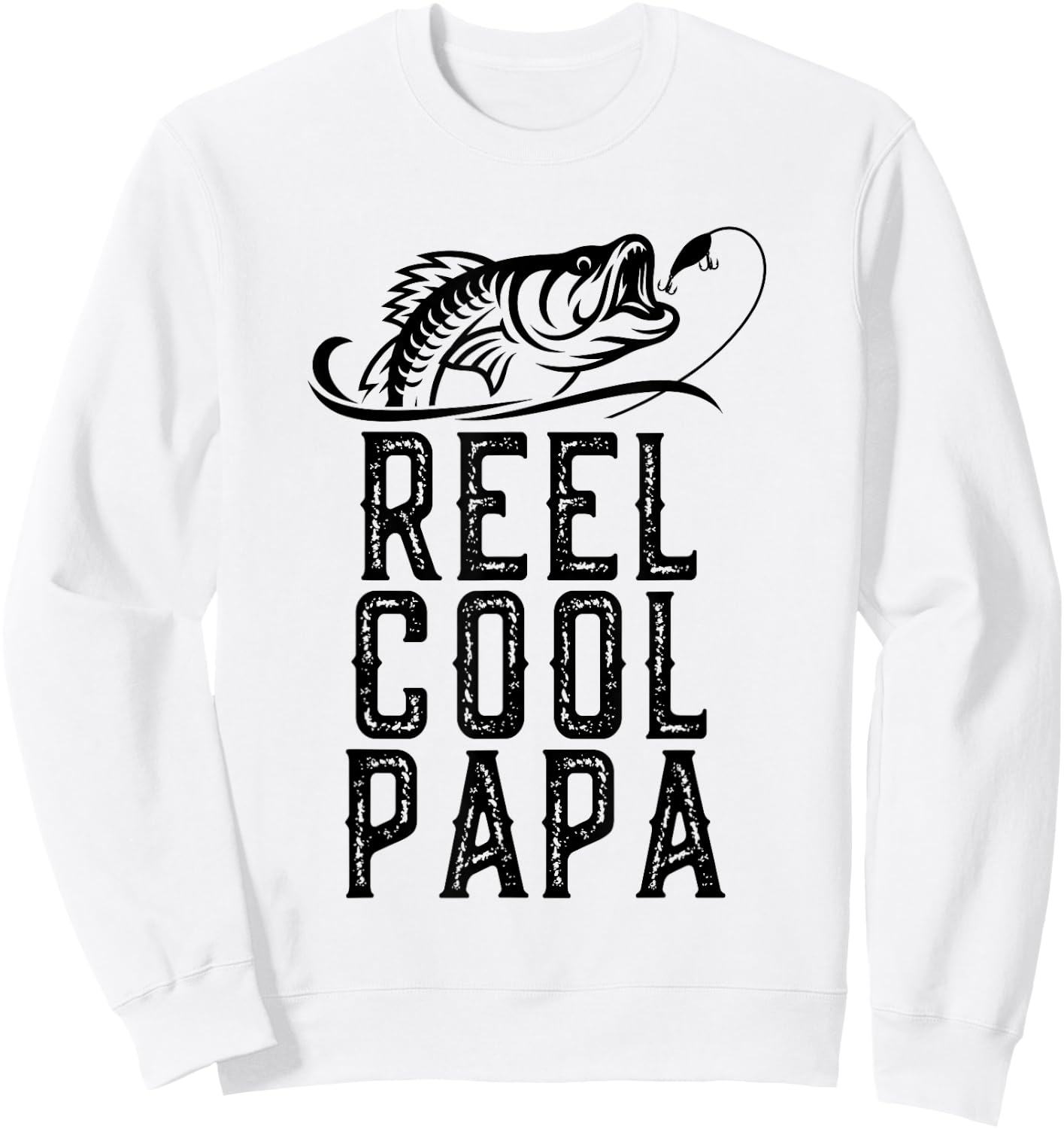 Reel Cool Papa Fishing Fisherman Funny Grandpa Retro Sweatshirt - Sweatshirt | White