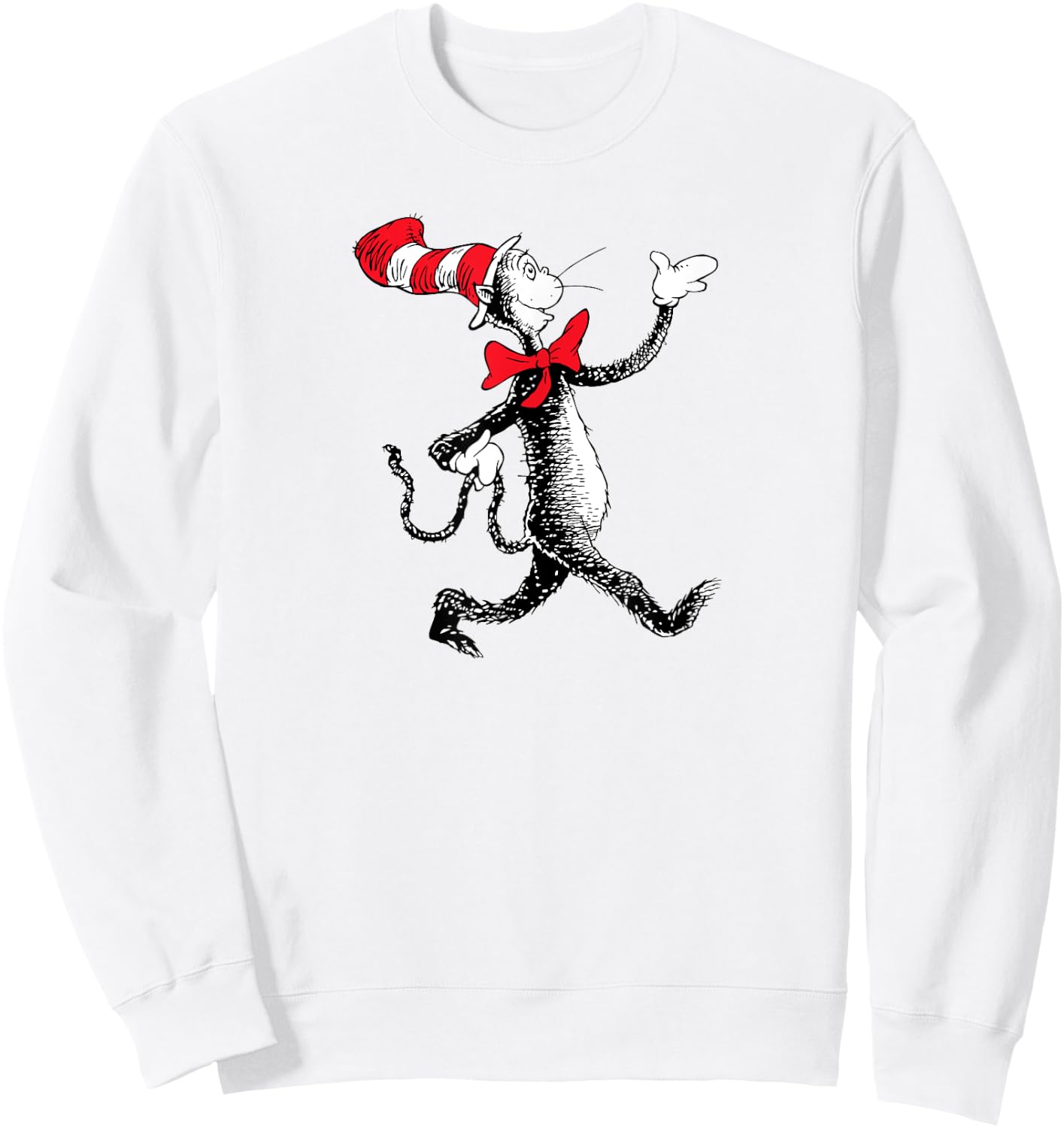 Dr. Seuss Strolling Cat Sweatshirt - Sweatshirt | White